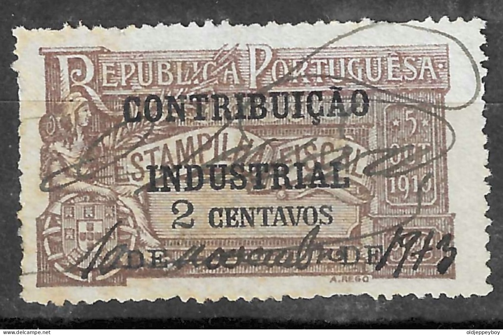 Contribuição Industrial 2 Centavos  - Estampilha Fiscal - 1913  - Nuevos