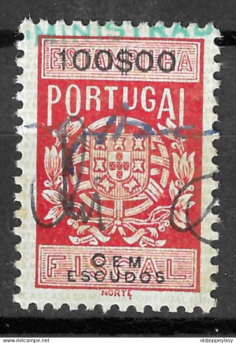 Fiscal/ Revenue, Portugal - Estampilha Fiscal -|- Série De 1940 - 100$00 - Gebruikt