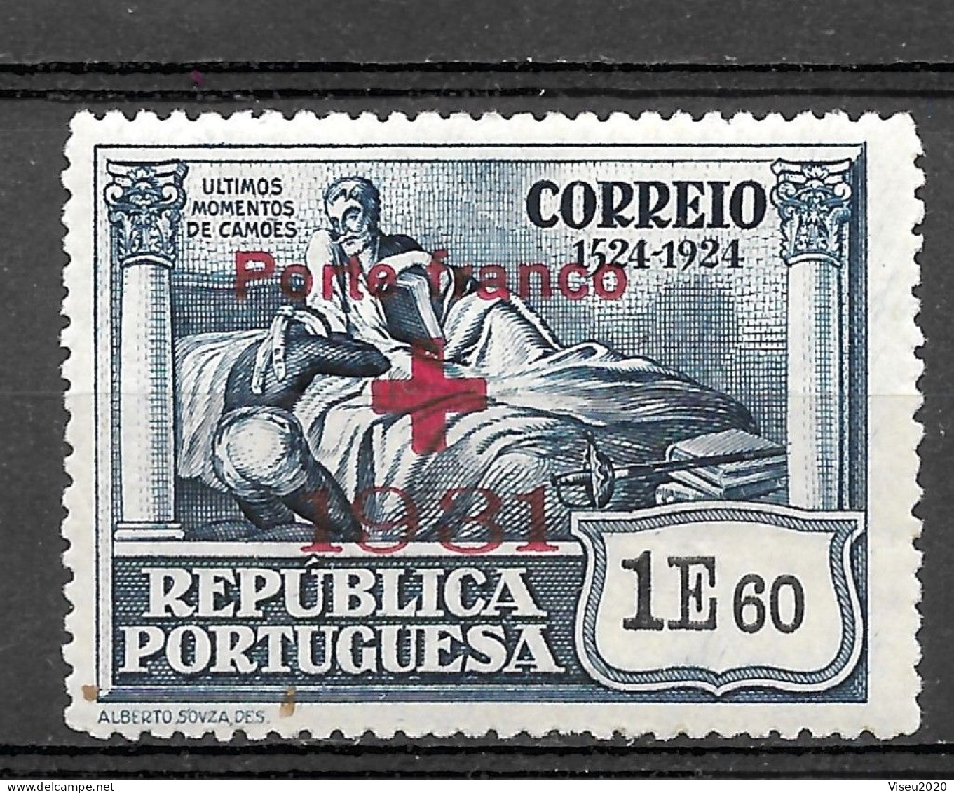 Portugal Porte Franco - 1931 - Selos Do 4º Centenário Do Nascimento De Luís De Camões (1924) Sobrecarregados - Afinsa 33 - Ungebraucht