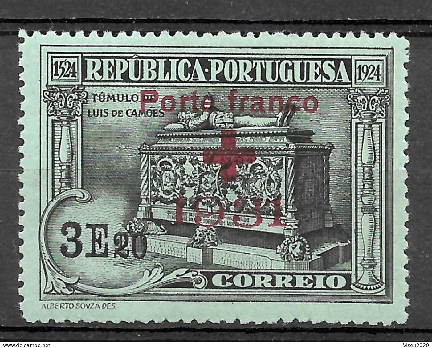 Portugal Porte Franco - 1931 - Selos Do 4º Centenário Do Nascimento De Luís De Camões (1924) Sobrecarregados - Afinsa 34 - Ungebraucht