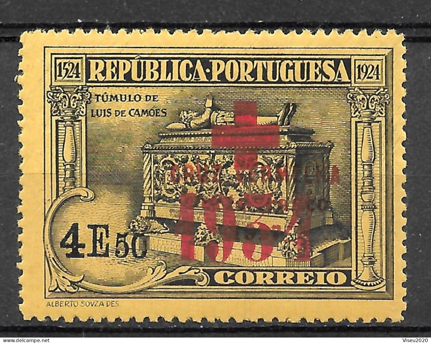 Portugal Porte Franco - 1934 - Selos Do 4º Centenário Do Nascimento De Luís De Camões (1924) Sobrecarregados - Afinsa 51 - Unused Stamps