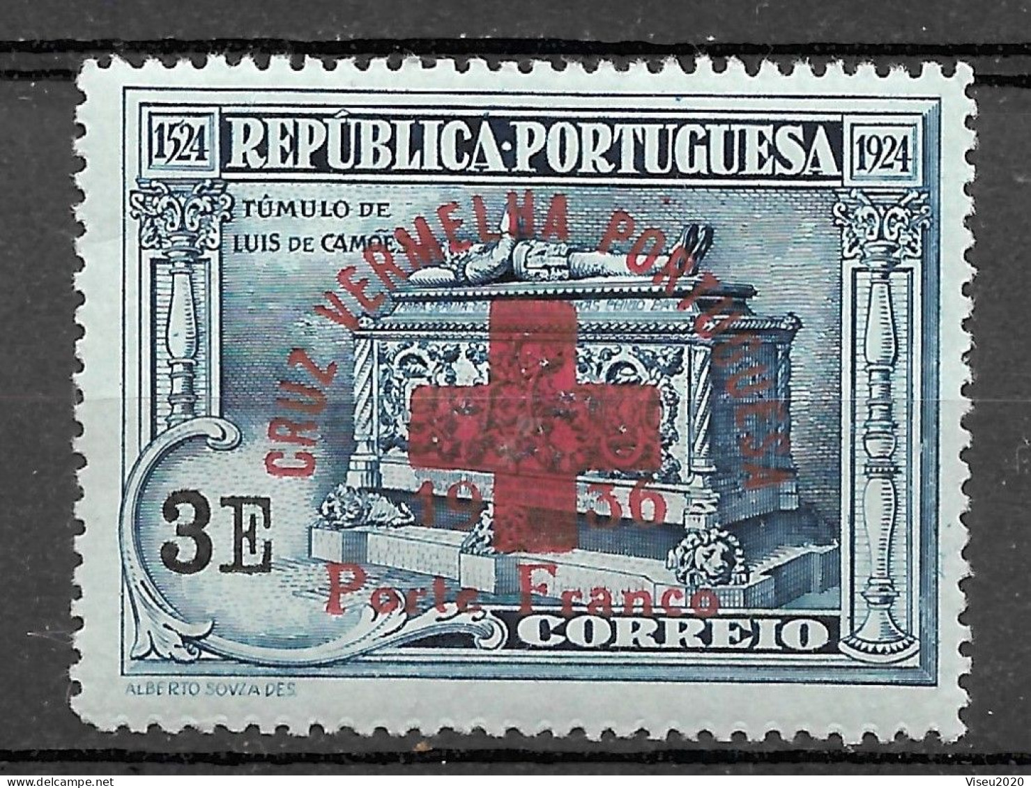 Portugal Porte Franco - 1936 - Selos Do 4º Centenário Do Nascimento De Luís De Camões (1924) Sobrecarregados - Afinsa 71 - Nuovi