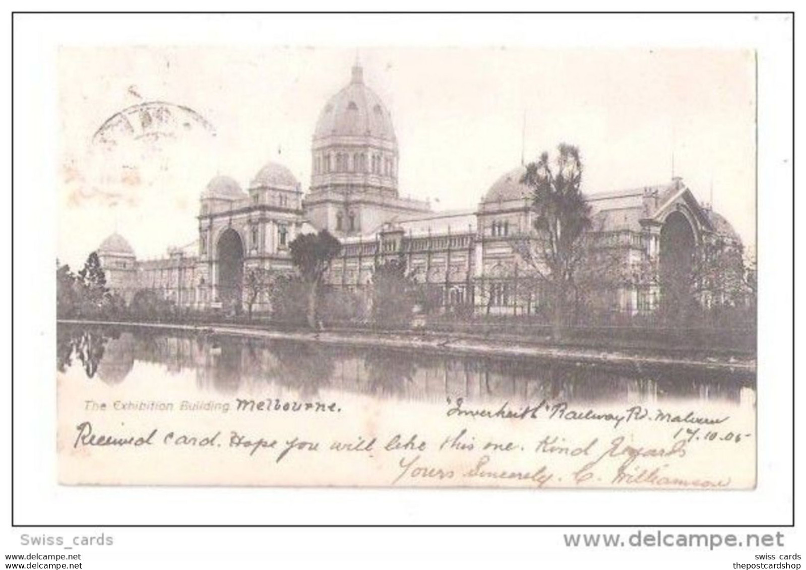 Early Undivided Back THE EXHIBITION BUILDING MELBOURNE Victoria Australia Used 1905 With Stamp - Melbourne