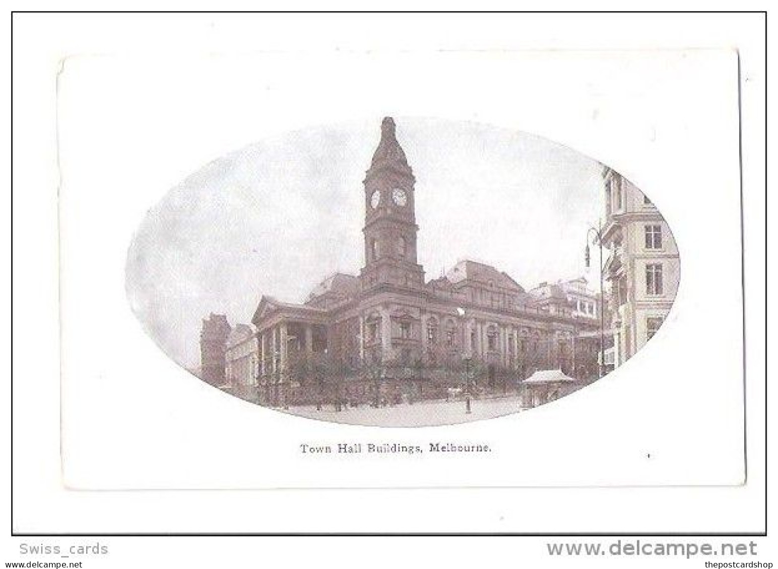 RP Melbourne Victoria TOWN HALL NO TRAM TROLLEY UNUSED MARLBOROUGH ART SERIES - Melbourne