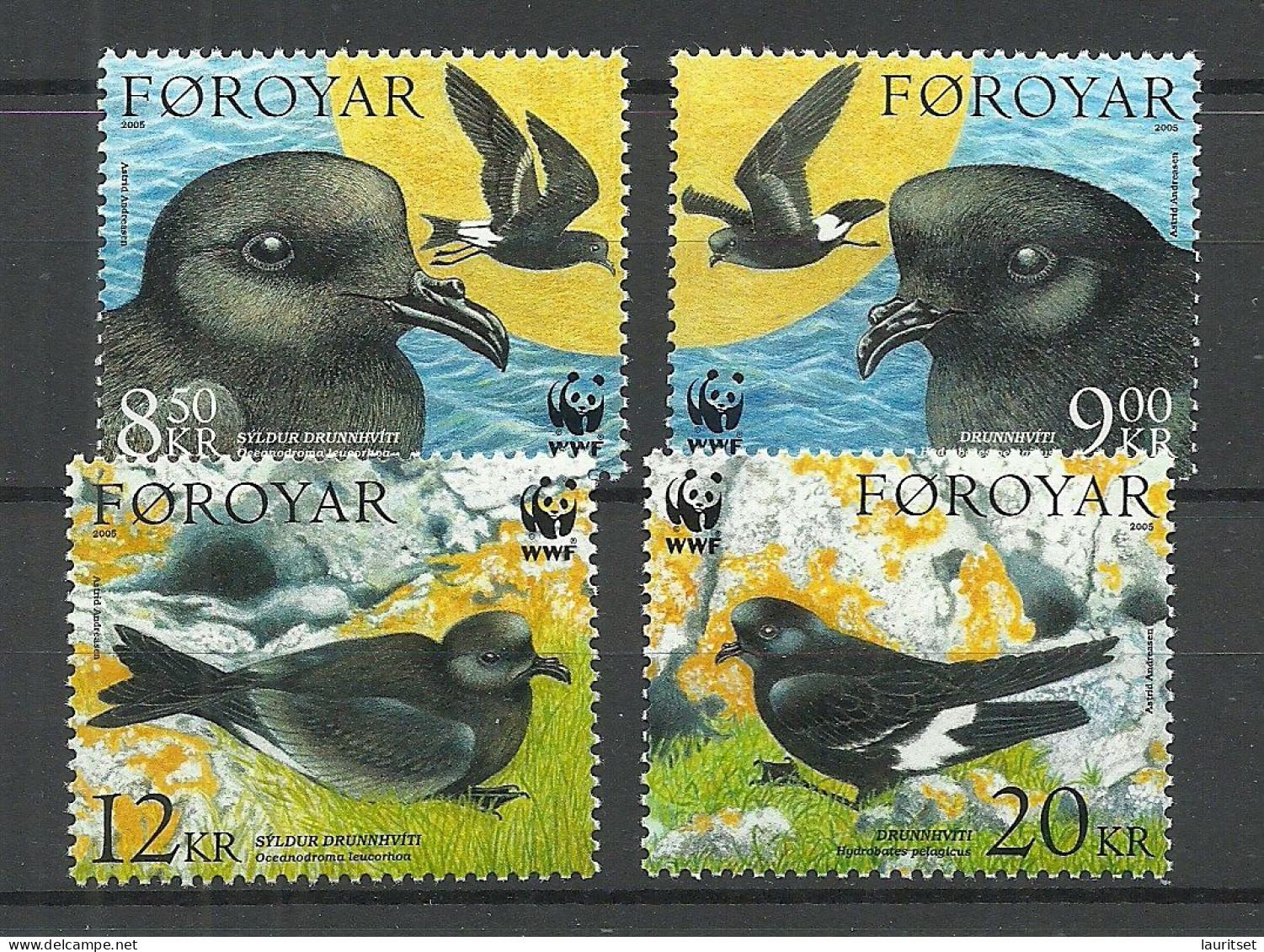 FÄRÖER Denmark FØROYAR 2005 Michel 530 - 533 MNH Naturschutz Sturmschwalben - Zwaluwen