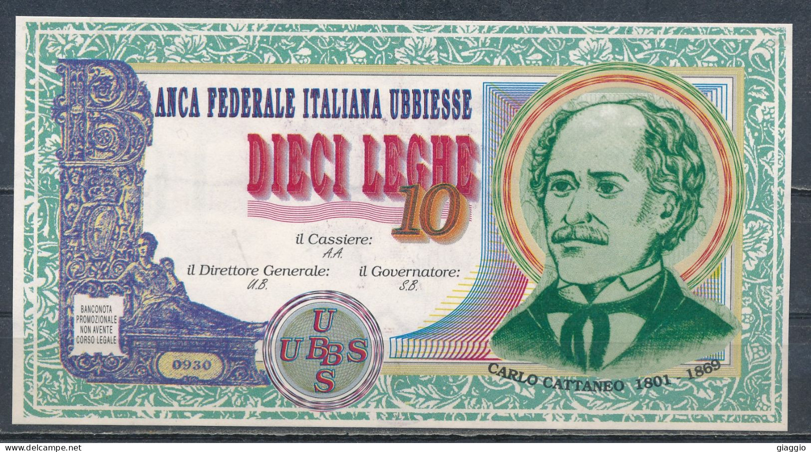 °°° ITALIA - BANCA UBBIESSE 10 LEGHE UNC °°° - Autres & Non Classés