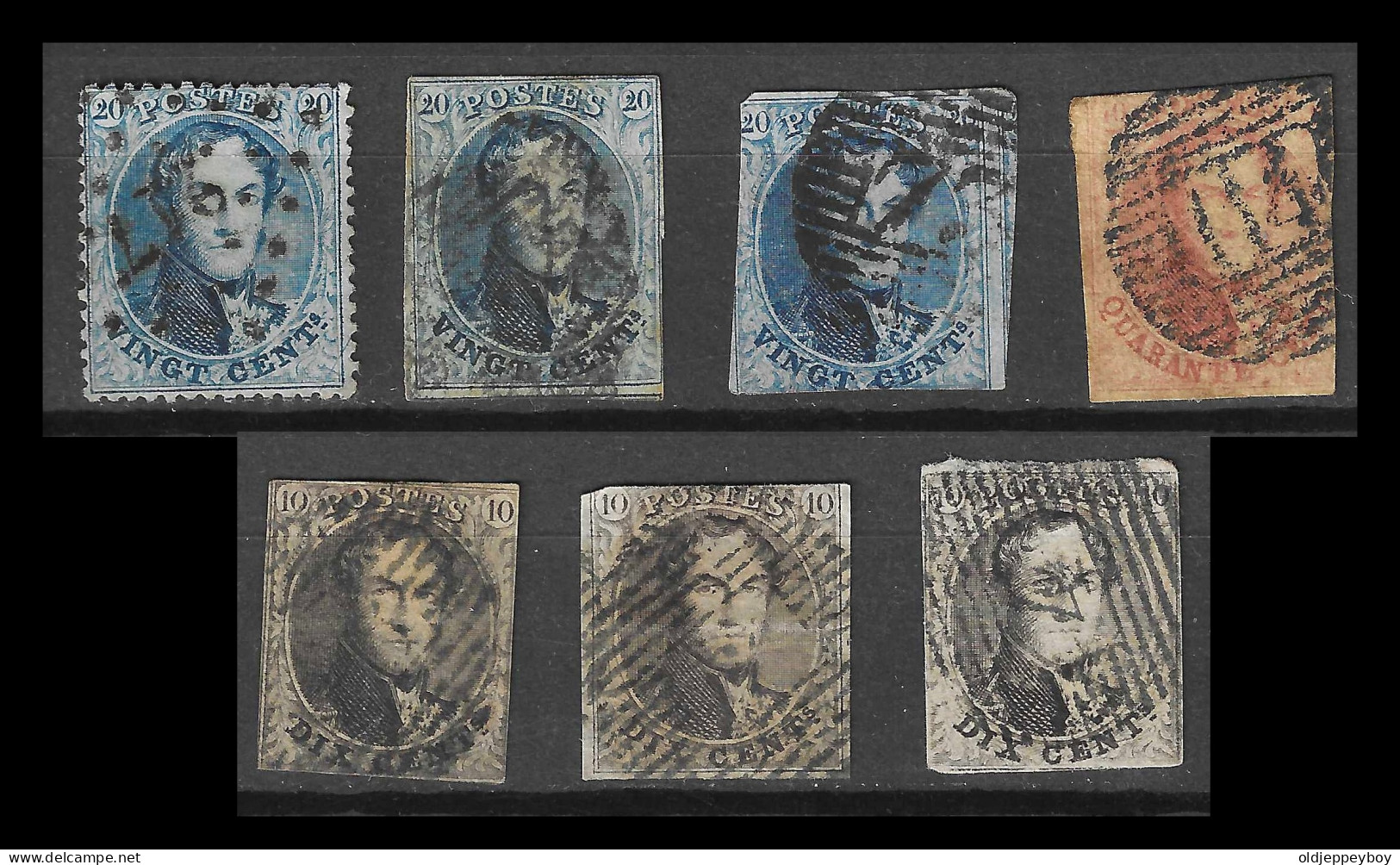 1851 TO 1861 TimbreS BELGIUM MOSTLY IMPERF LESS 1  - Dagbladzegels