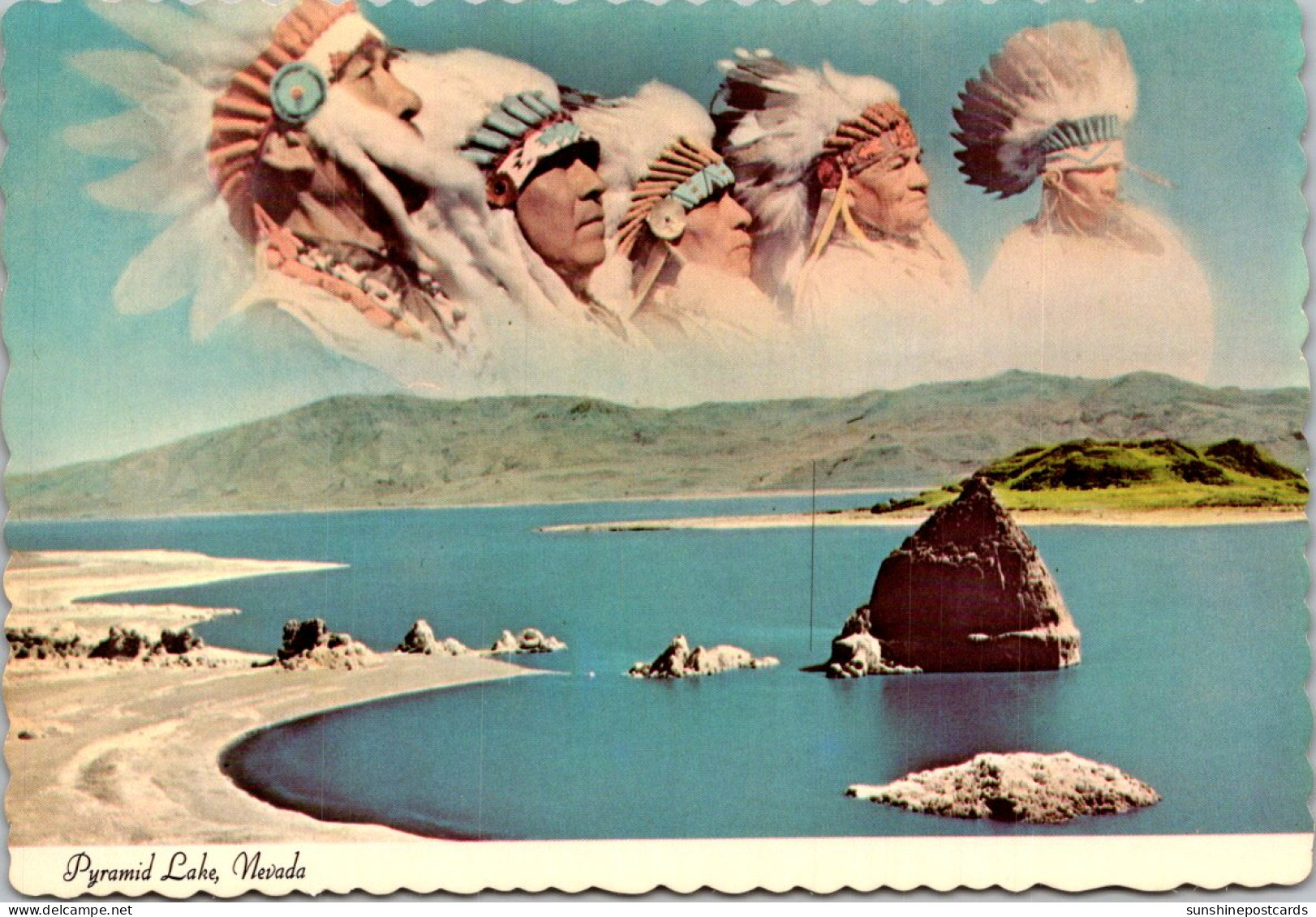 Nevada Pyramid Lake With Indian Chiefs Living In Nixon On The Southeast Shore - Other & Unclassified