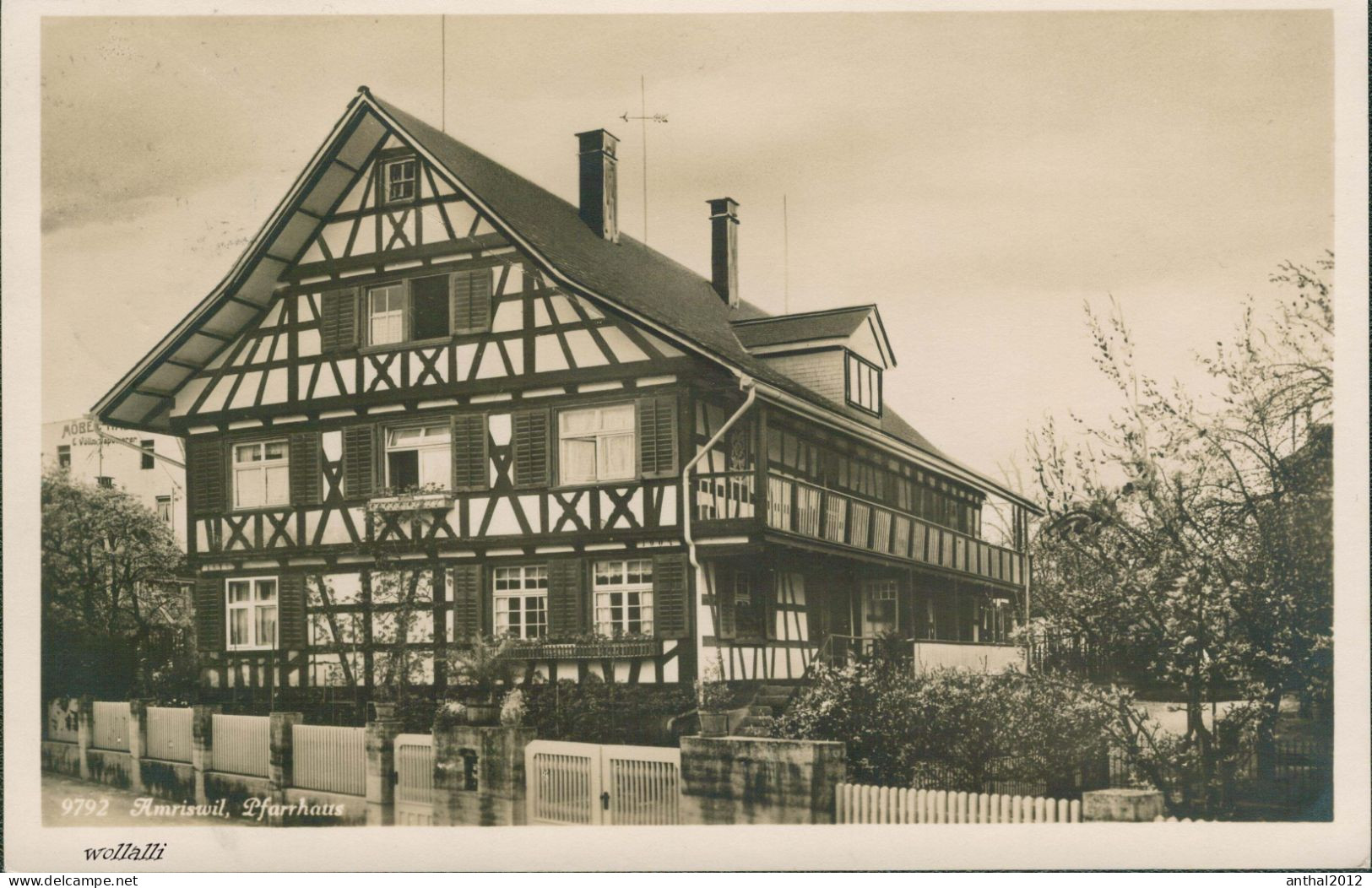 Rar Pfarrhaus Amriswil Thurgau 21.9.1929 Möbelhaus Und Tapezierer Völlni Im Hintergrund - Amriswil