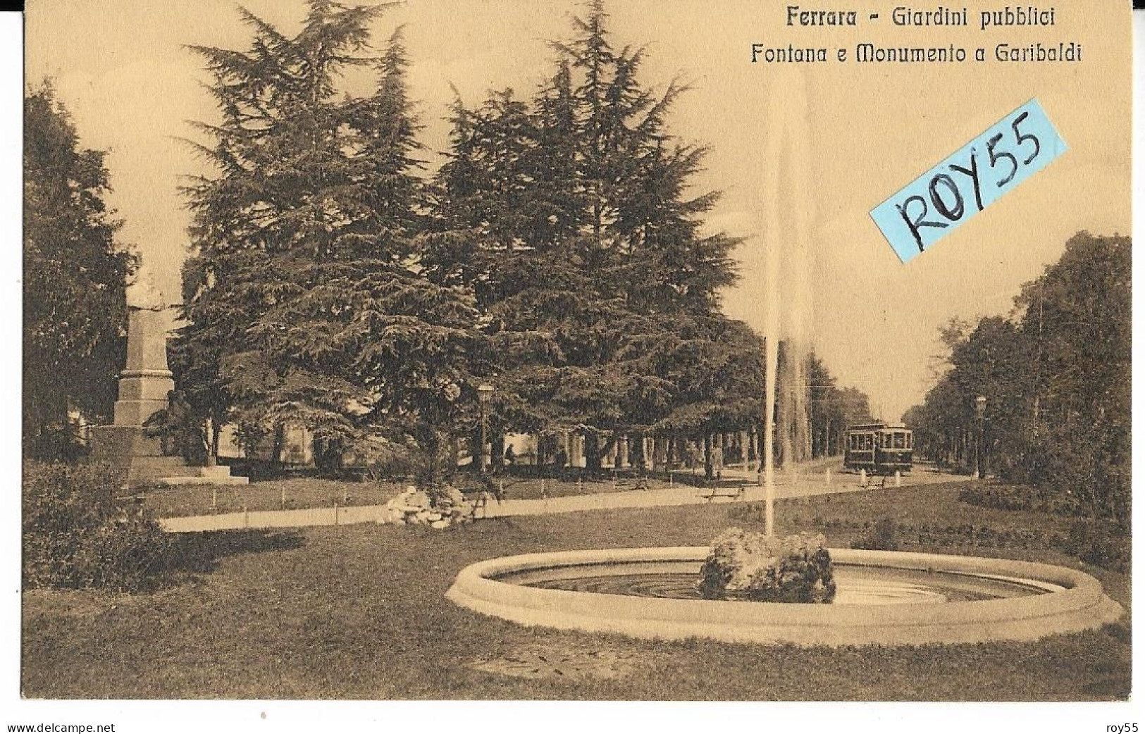 Emilia Romagna-ferrara Giardini Pubblici E Monumento Ai Caduti Veduta Vecchio Tram (f.piccolo) - Ferrara