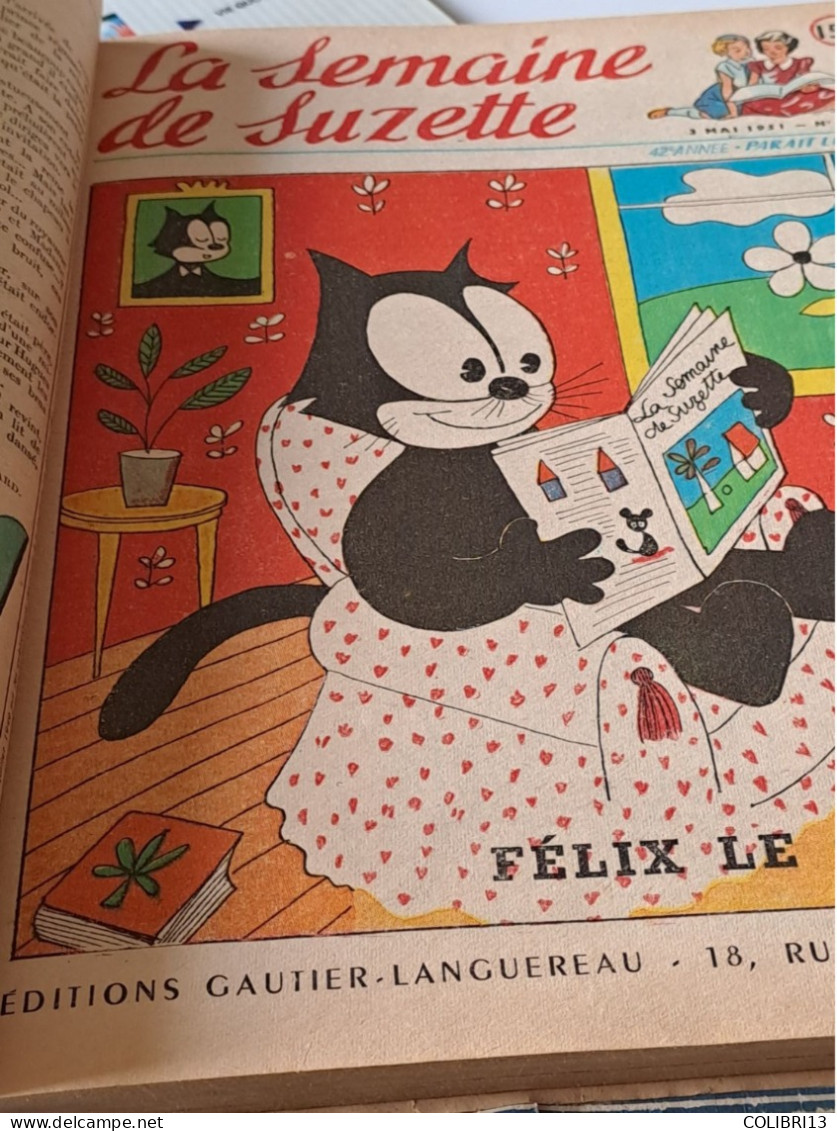 RECUEIL SEMAINE DE SUZETTE RELIE DU N°17 à 32 ALBUM N°2 De 1951 FELIX Le Chat BECASSINE MITCHI COMPLET - La Semaine De Suzette