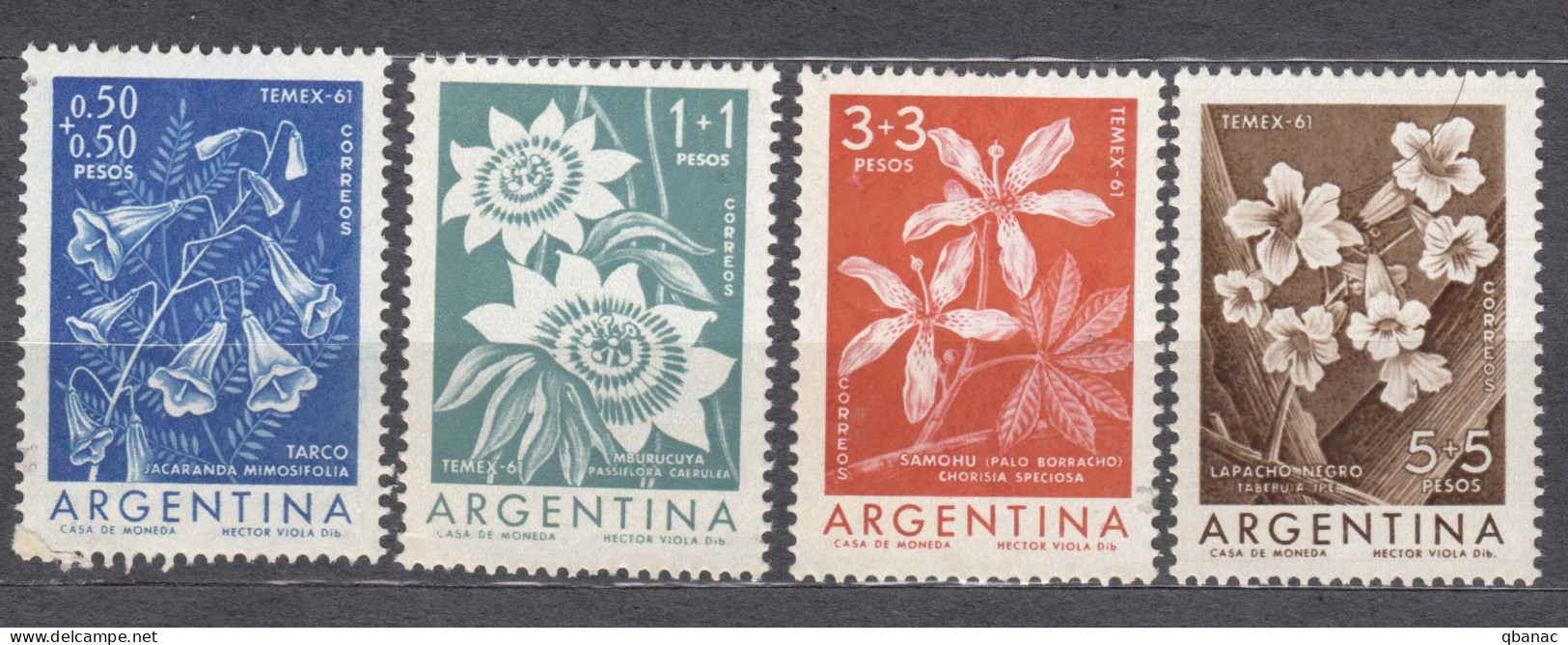 Argentina 1960 Flowers Mi#754-757 Mint Never Hinged - Nuovi