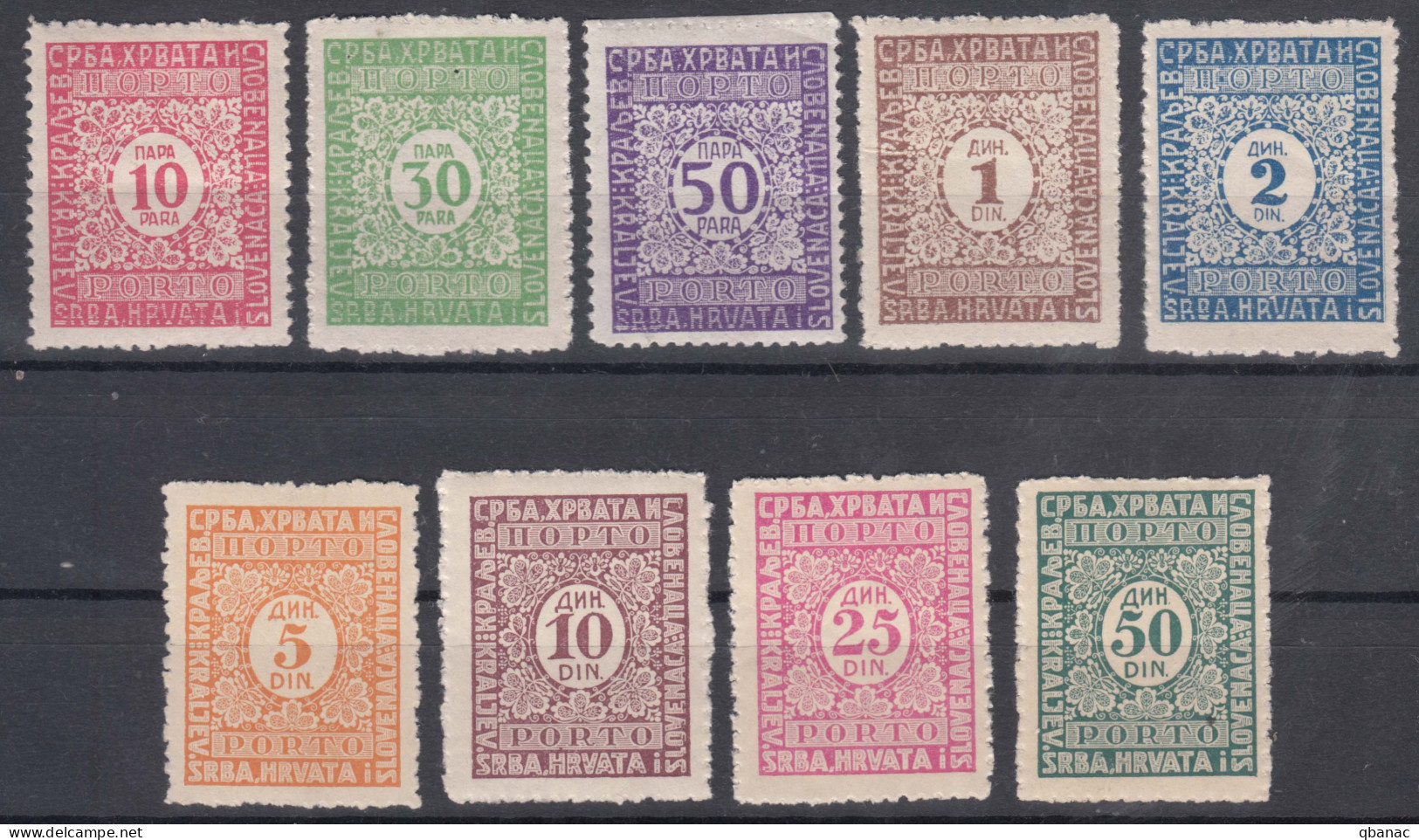 Yugoslavia Kingdom Porto 1921 Mi#53-61 I Mint Never Hinged - Unused Stamps