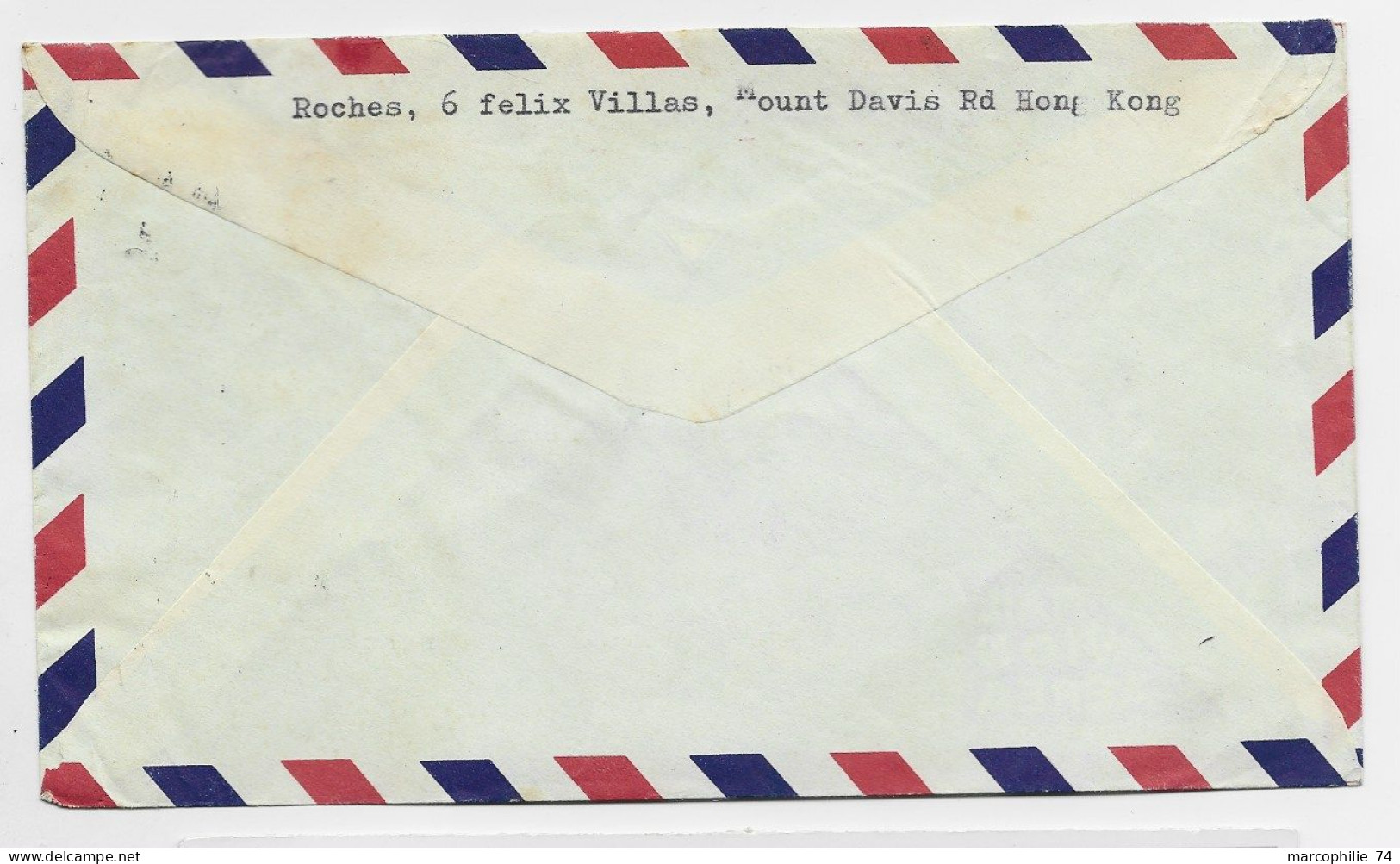 HONG KONG THIRTY CENTS + FIFTY CENTS X2 LETTRE COVER AIR MAIL KOWLOON 1955 TO FRANCE - Covers & Documents