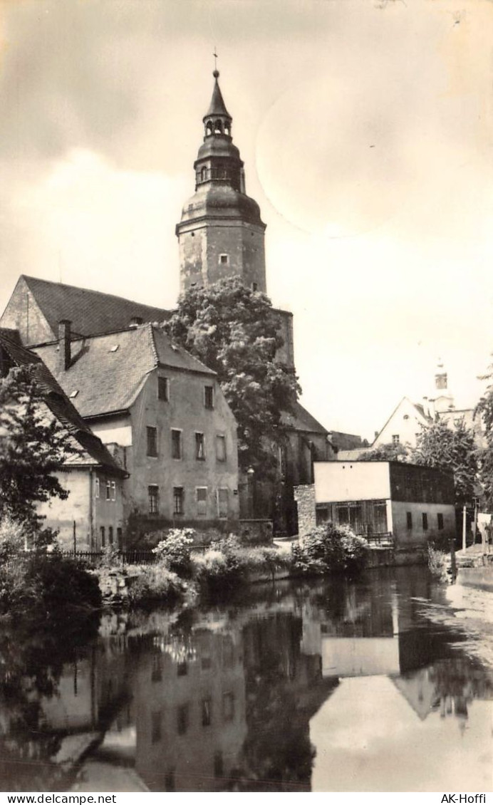 Döbeln In Sachsen, Partie Am Mühlgraben, Nicolaikirche, Kirchturm Gelaufen 11.11.74 (464) - Doebeln