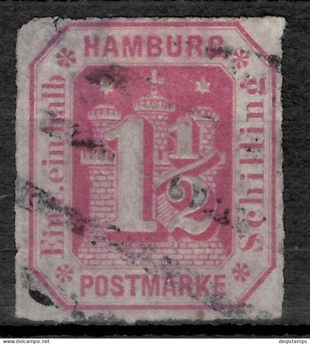 German States Hamburg 1866 1½ Schilling  Used Stamp - Hamburg