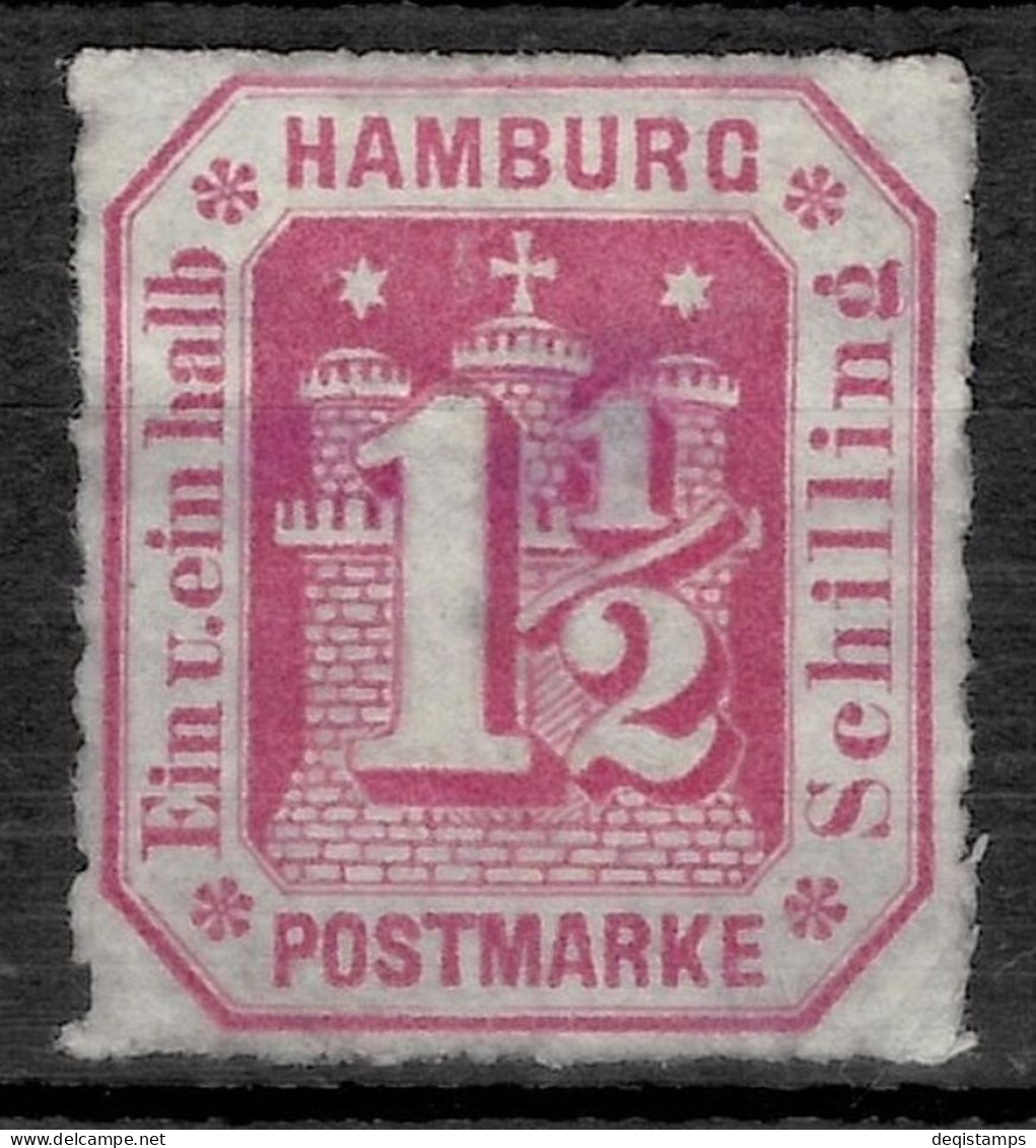 German States Hamburg 1866 1½ Schilling  MNG Stamp - Hamburg