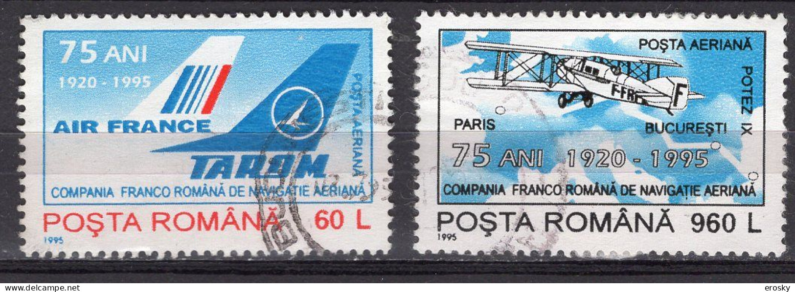 S2818 - ROMANIA ROUMANIE AERIENNE Yv N°319/20 - Usati