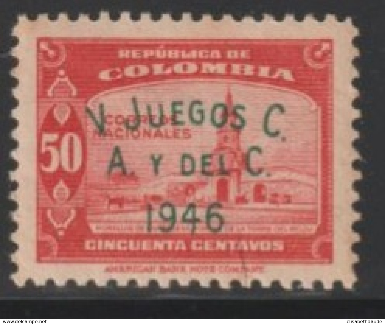 COLOMBIE - 1946 - JEUX OLYMPIQUES CENTRE ET SUD-AMERICAINS - YVERT N° 403A ** MNH - COTE = 10 EUR. - Colombie