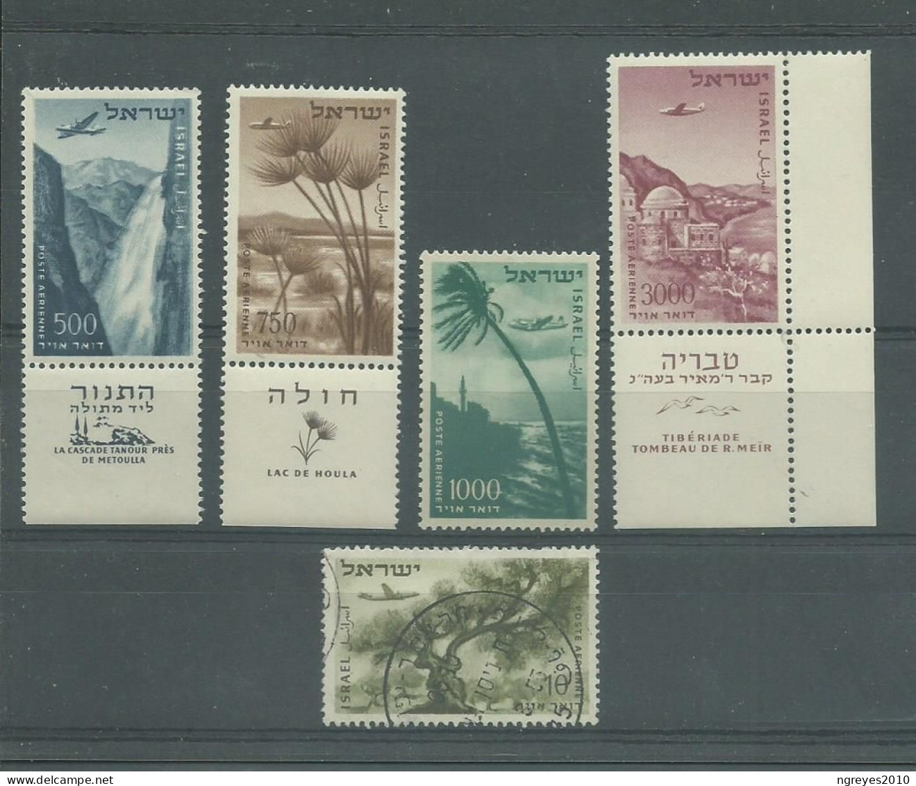 220043642  ISRAEL.  YVERT  AEREO  Nº  9A/14B/15B/16A/17B  USED/MNH - Posta Aerea