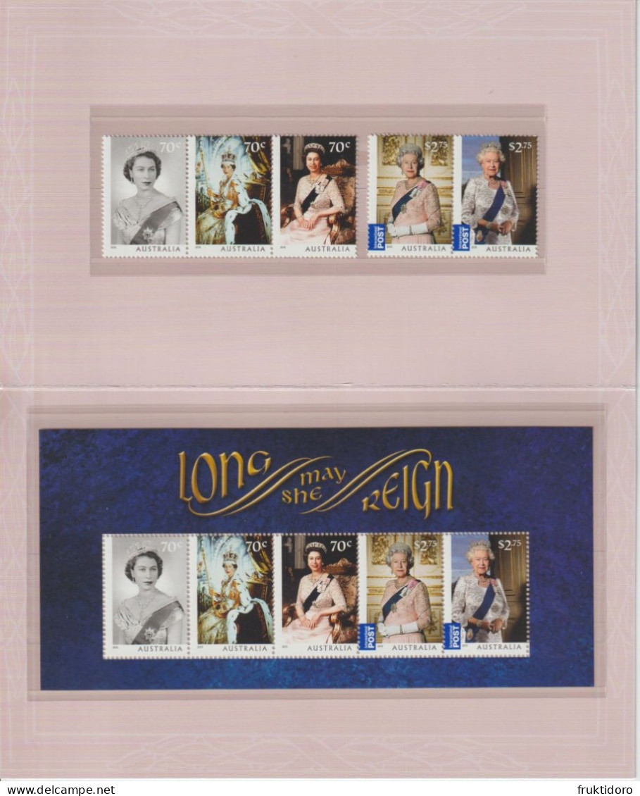 Australia Presentation Pack Mi 4351-4355 & Block 285 Queen Elizabeth II - Long May She Reign - 2015 ** - Plaatfouten En Curiosa