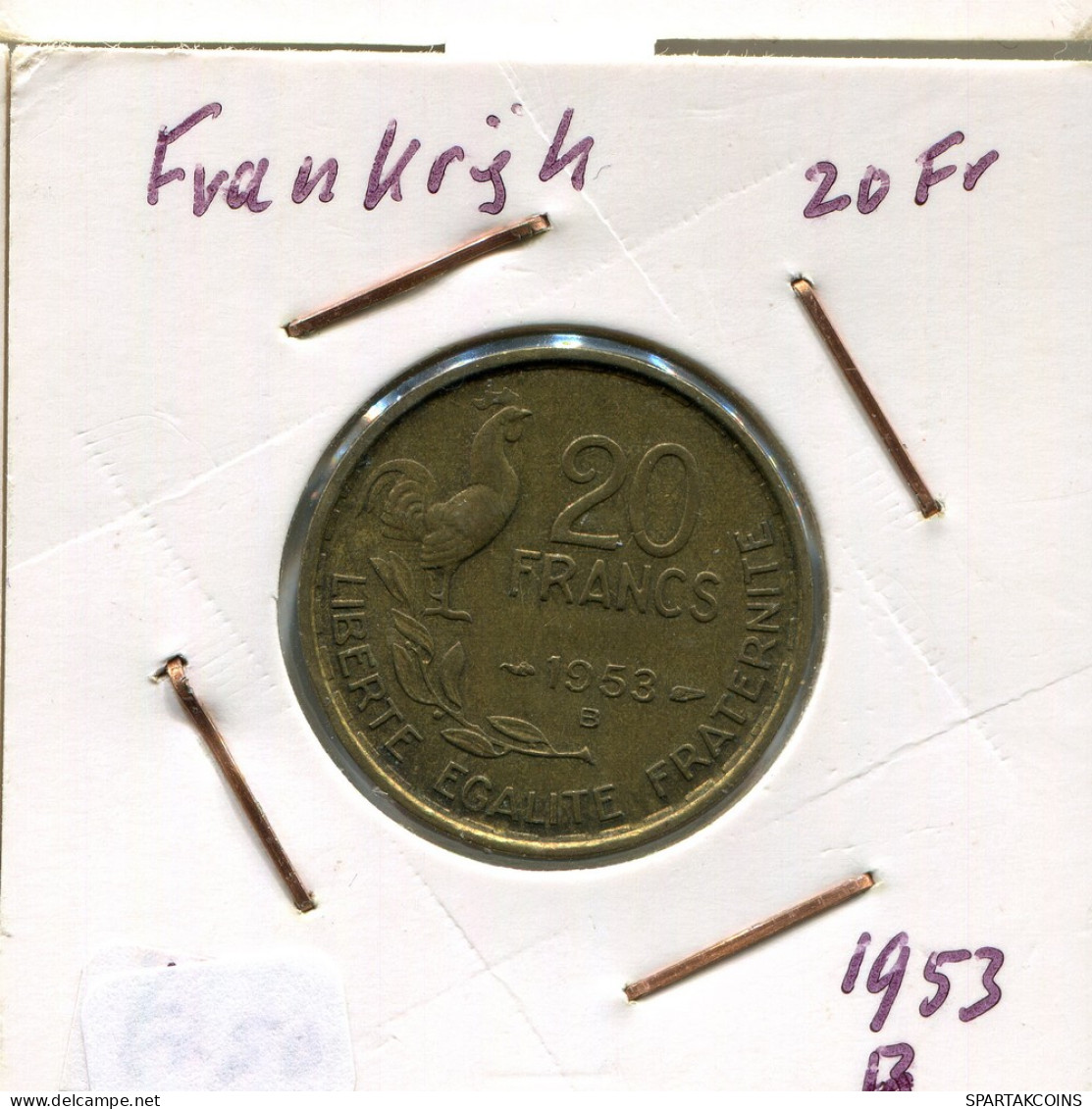 20 FRANCS 1953 B FRANCE French Coin #AM686 - 20 Francs