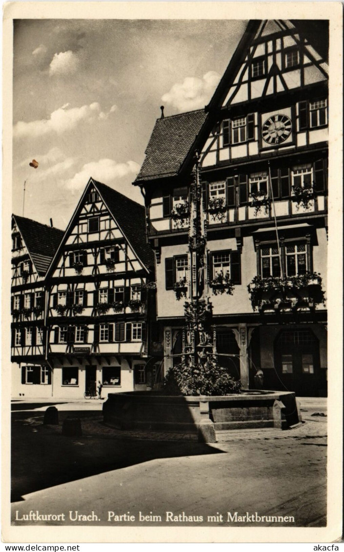 CPA AK Luftkurort URACH Partie Beim Rathaus Mit Marktbrunnen GERMANY (862645) - Bad Urach