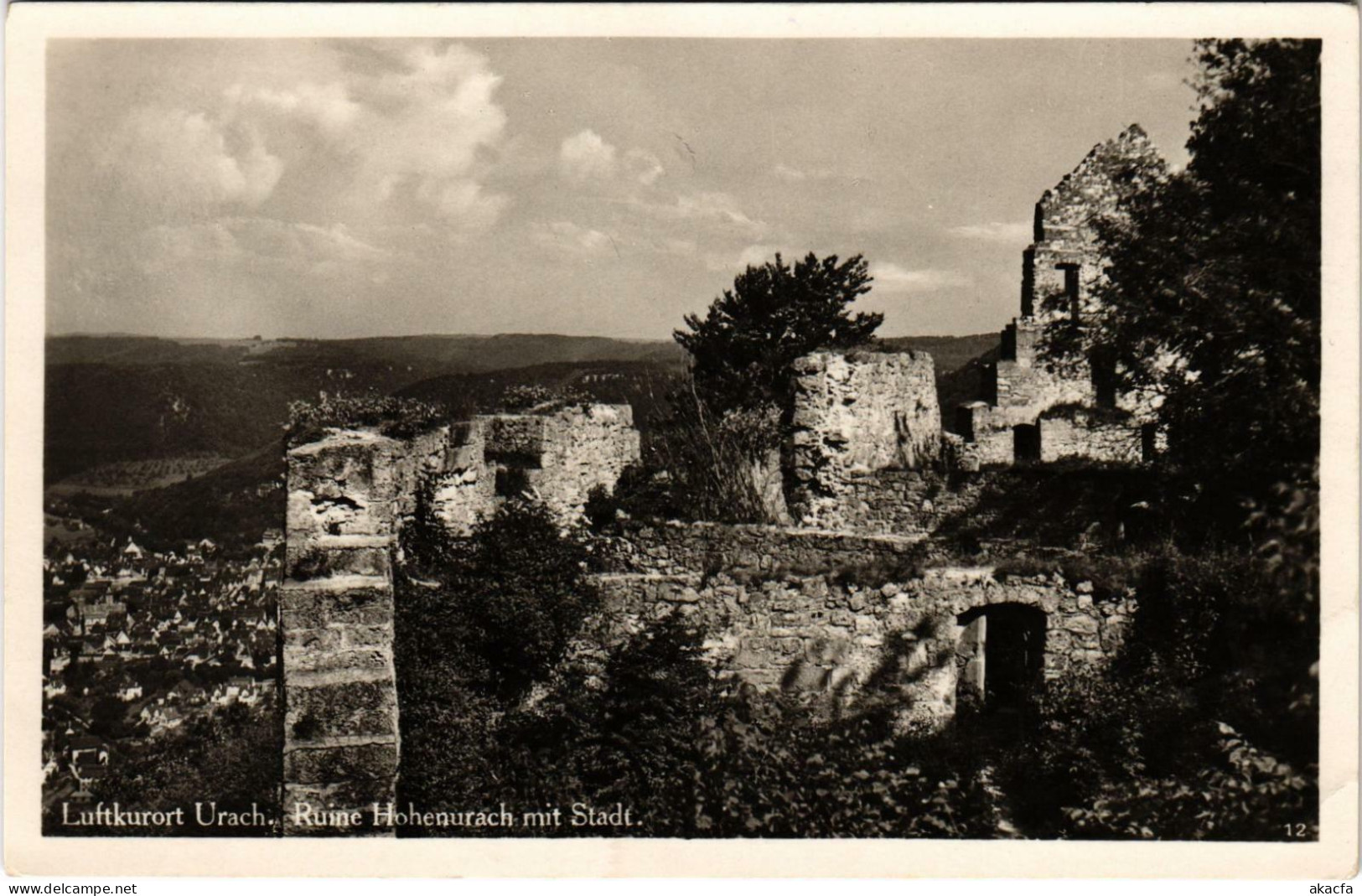 CPA AK Luftkurort URACH Ruine Hohenurach Mit Stadt GERMANY (862668) - Bad Urach