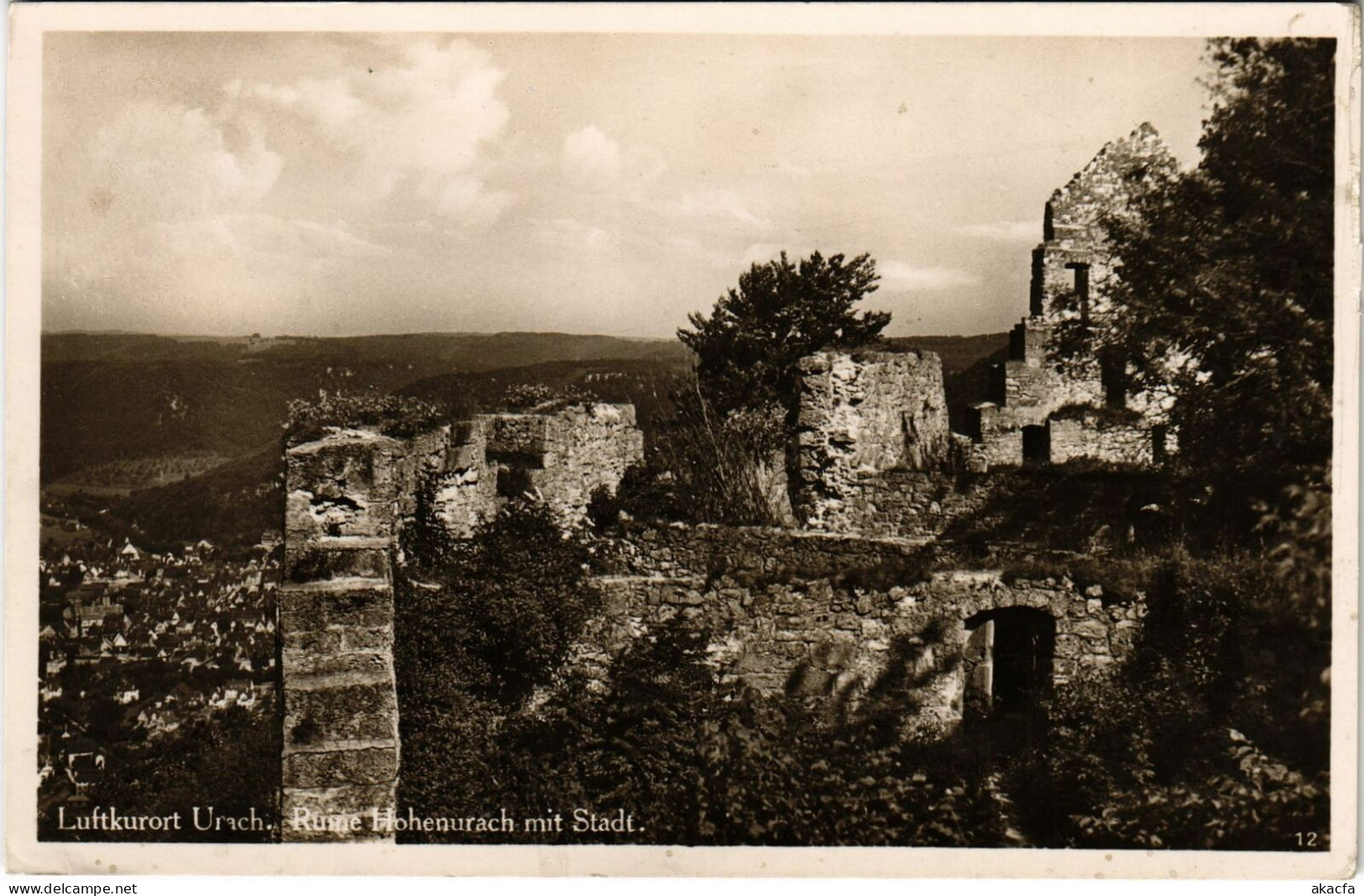 CPA AK Luftkurort URACH Ruine Hohenurach Mit Stadt GERMANY (862706) - Bad Urach