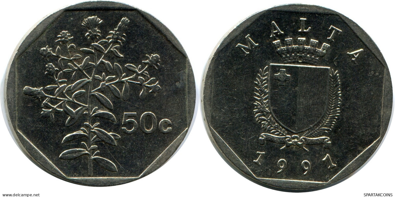 50 CENTS 1991 MALTA Münze #AZ314.D - Malte