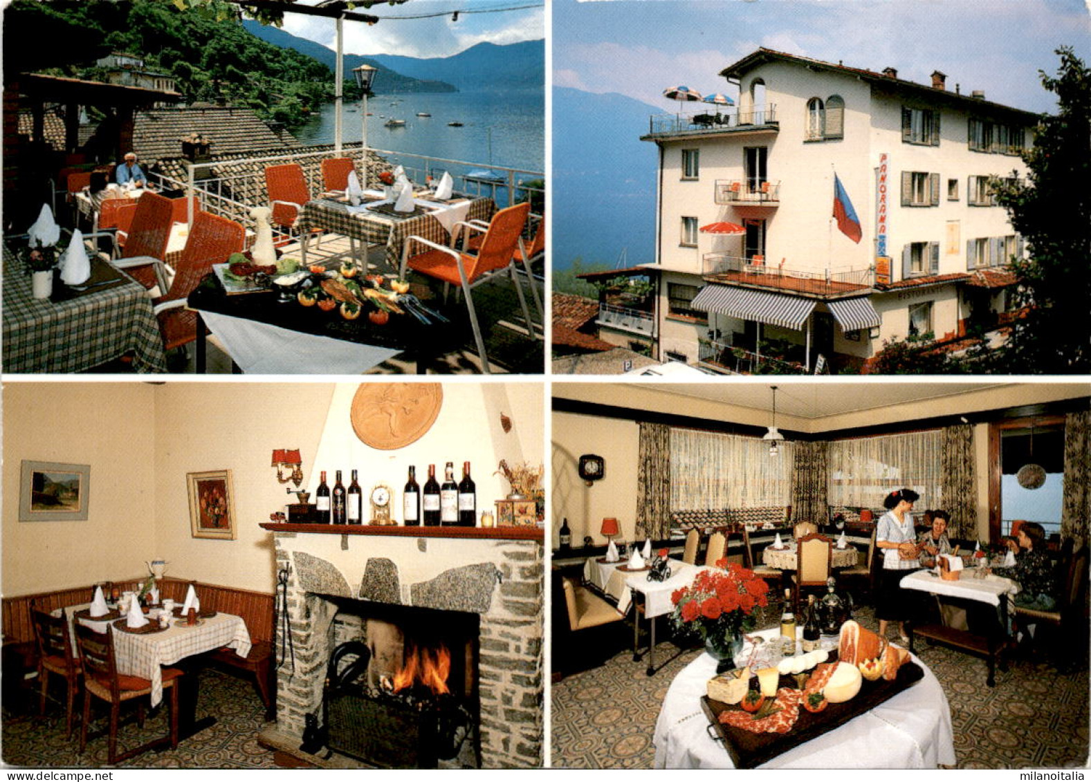 Albergo-Ristorante Panorama - Gerra Gamborogno - 4 Bilder (8992) - Werbekarte Mit Mittelfalz - Cugnasco-Gerra