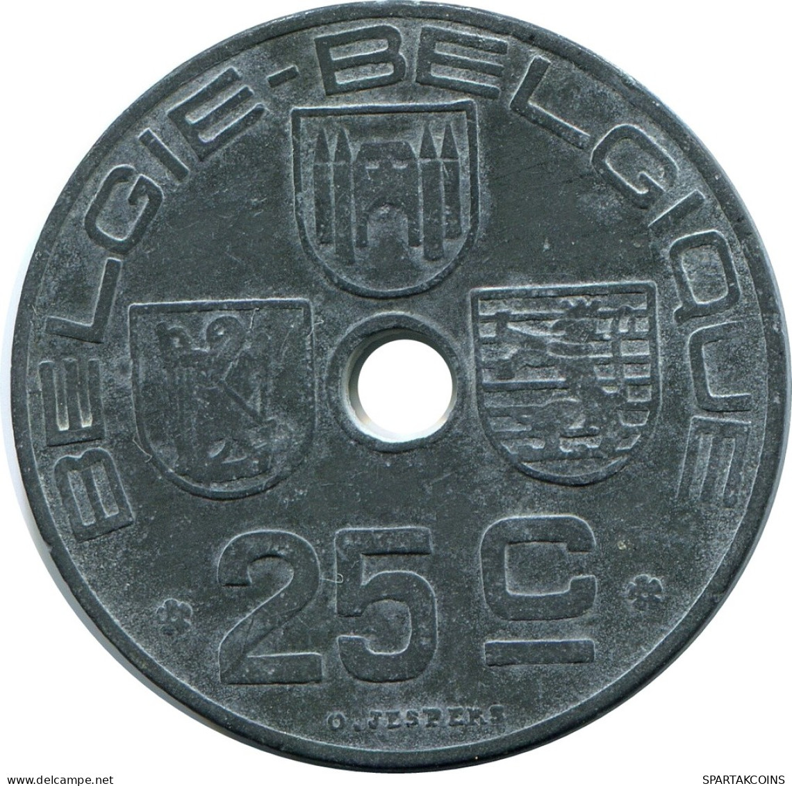 25 CENTIMES 1945 FRENCH Text BÉLGICA BELGIUM Moneda #BA421.E - 25 Cent