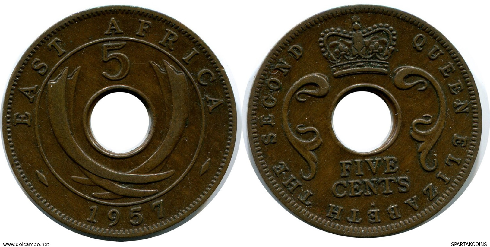 5 CENTS 1957 ÁFRICA ORIENTAL EAST AFRICA Moneda #AP874.E - Colonia Británica