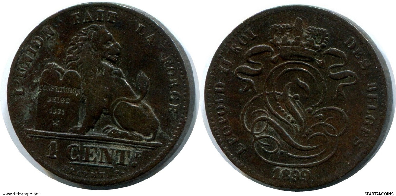 1 CENTIME 1899 BELGIQUE BELGIUM Pièce FRENCH Text #AX354.F - 1 Centime