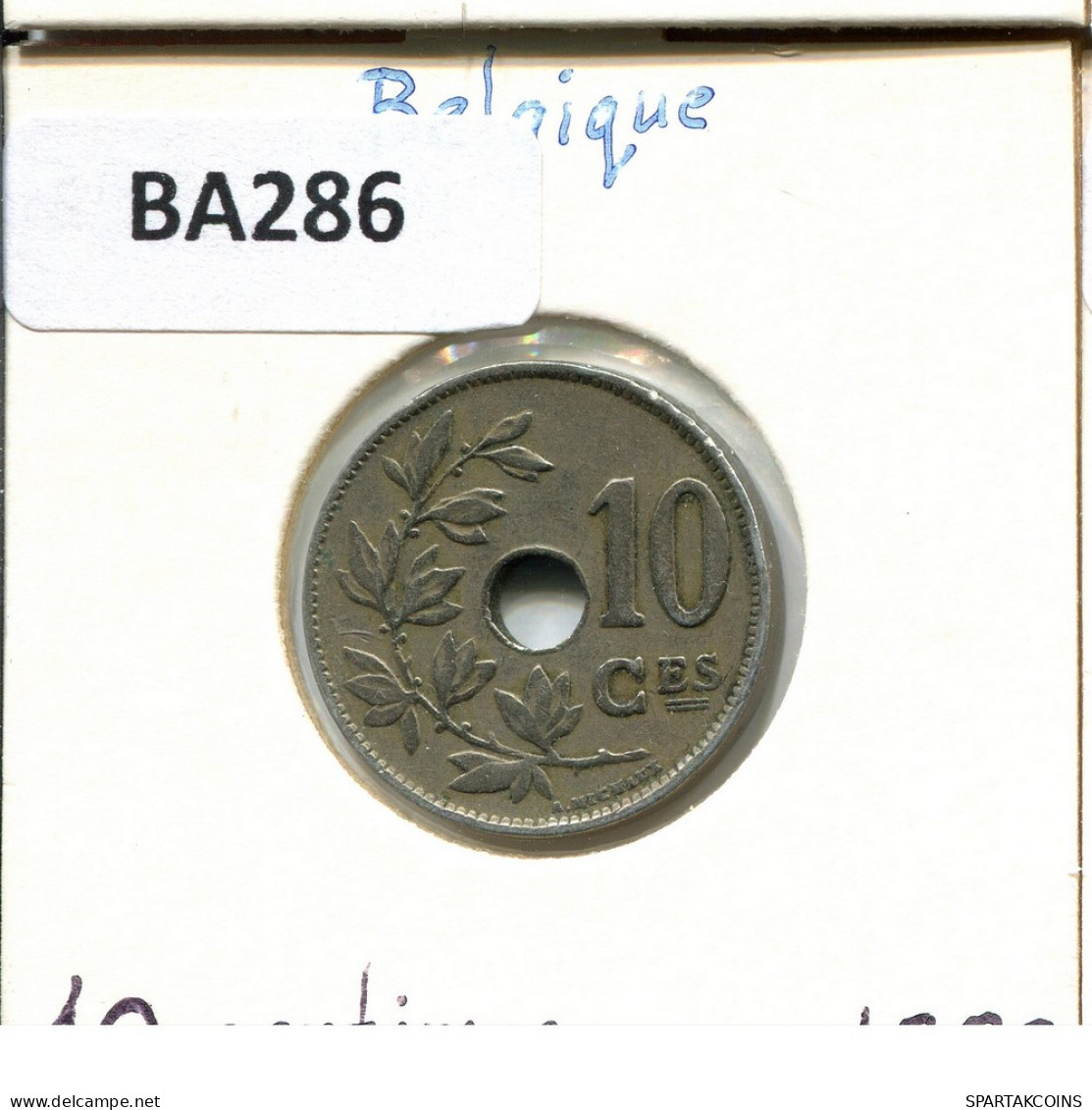 10 CENTIMES 1923 FRENCH Text BELGIQUE BELGIUM Pièce #BA286.F - 10 Cents