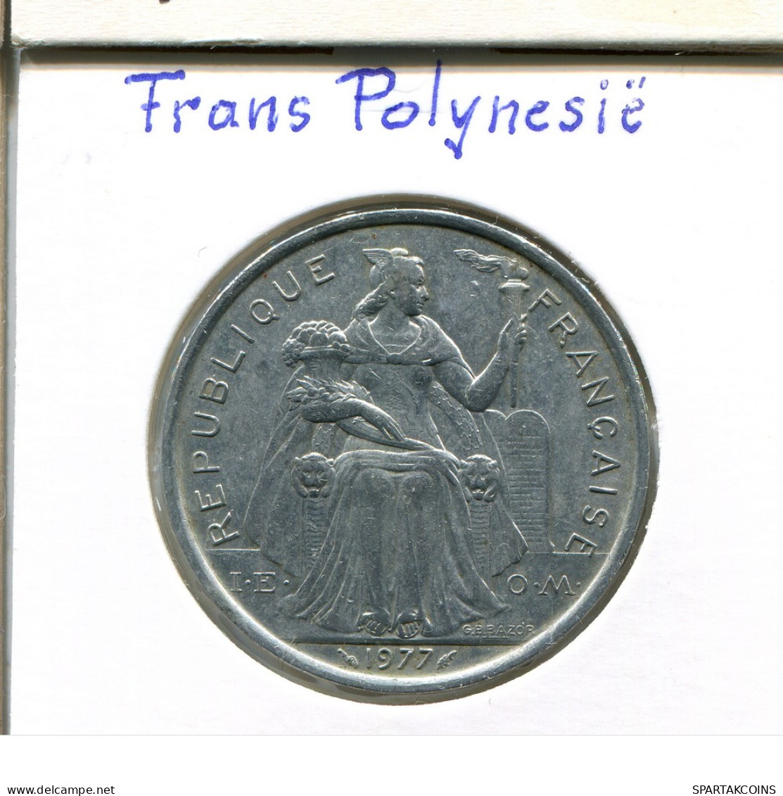 5 FRANCS 1977 FRENCH POLYNESIA Colonial Coin #AM505 - Polynésie Française