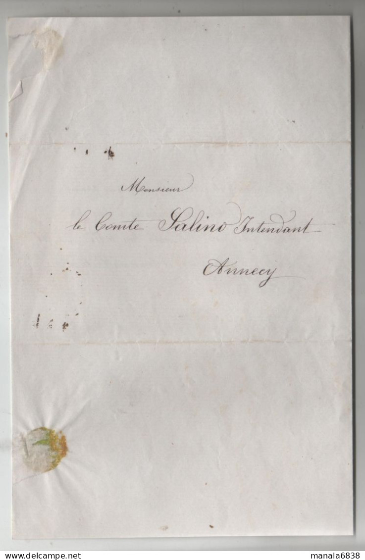 De Montferrand Distribution Des Prix 1857 Annecy Comte Salino Intendant - Non Classés
