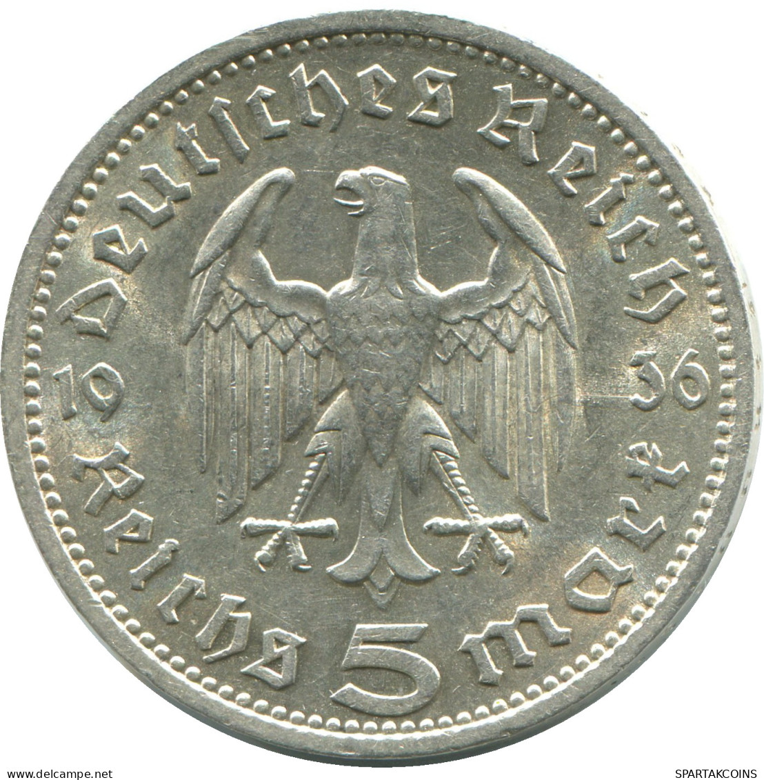 5 REICHSMARK 1936 A PLATA ALEMANIA Moneda GERMANY #DE10363.5.E - 5 Reichsmark