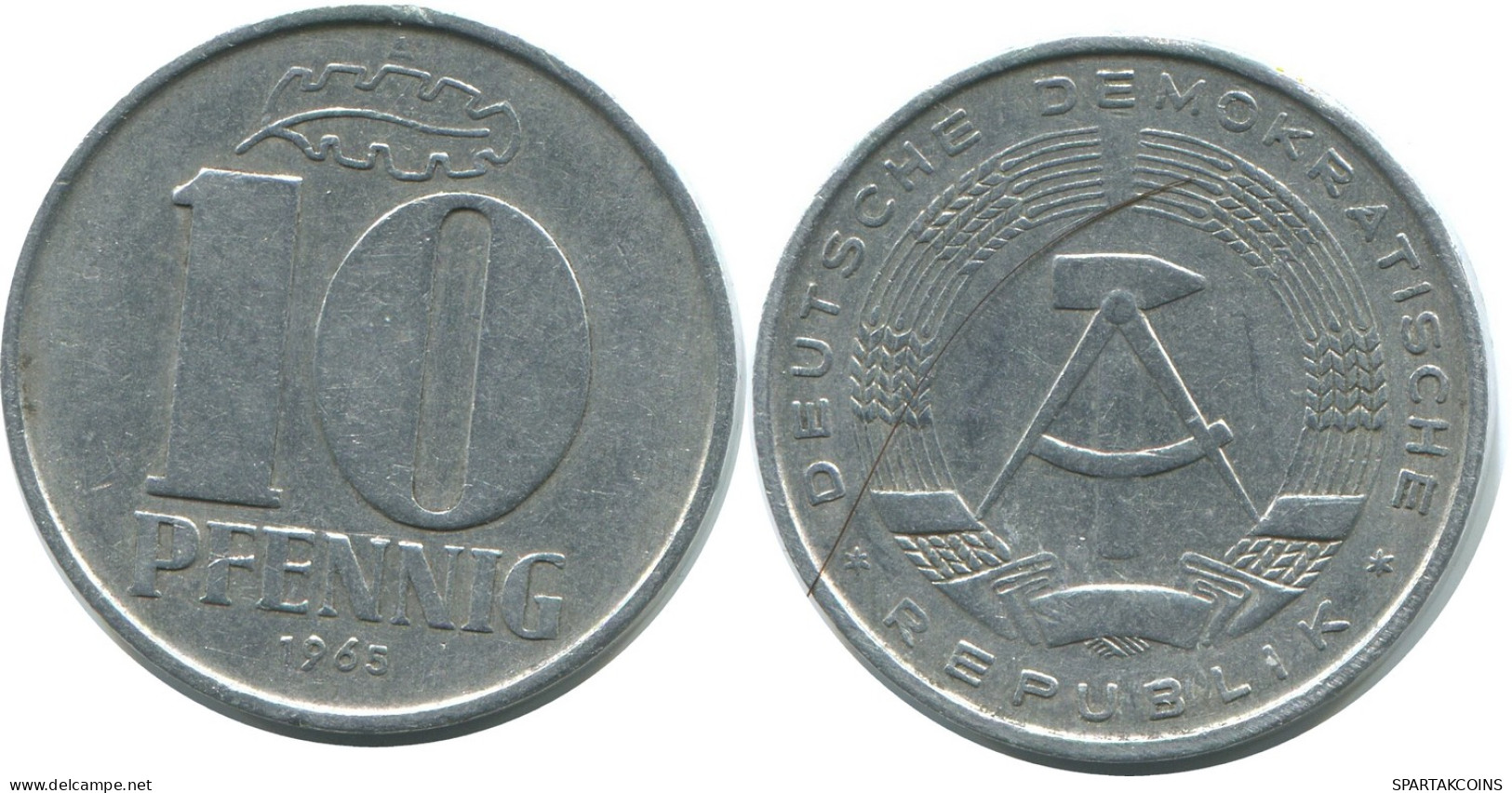 10 PFENNIG 1965 A DDR EAST ALEMANIA Moneda GERMANY #AE102.E - 10 Pfennig