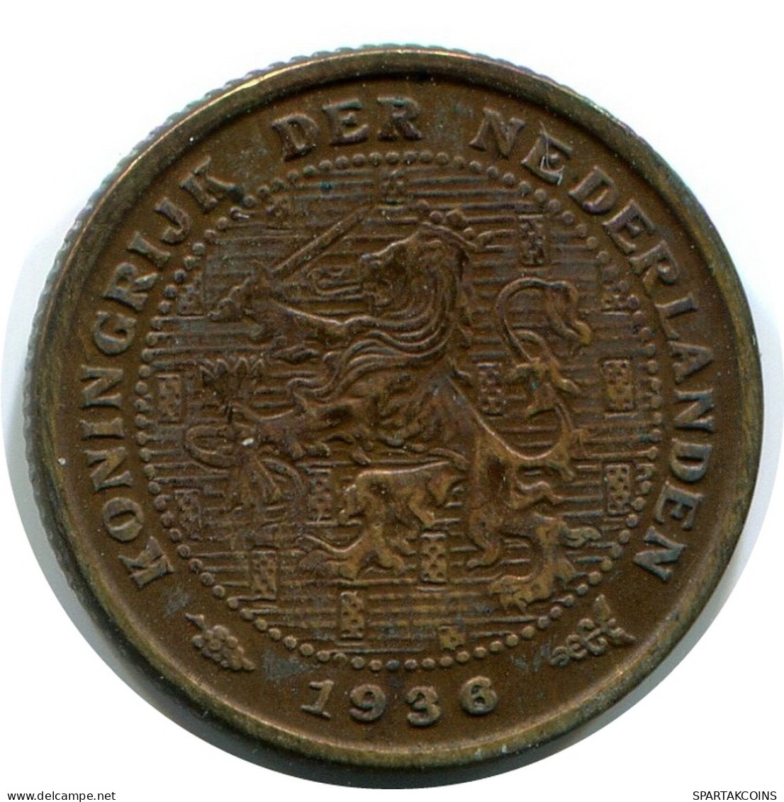 1/2 CENT 1938 NETHERLANDS Coin #AR960.U - 0.5 Cent