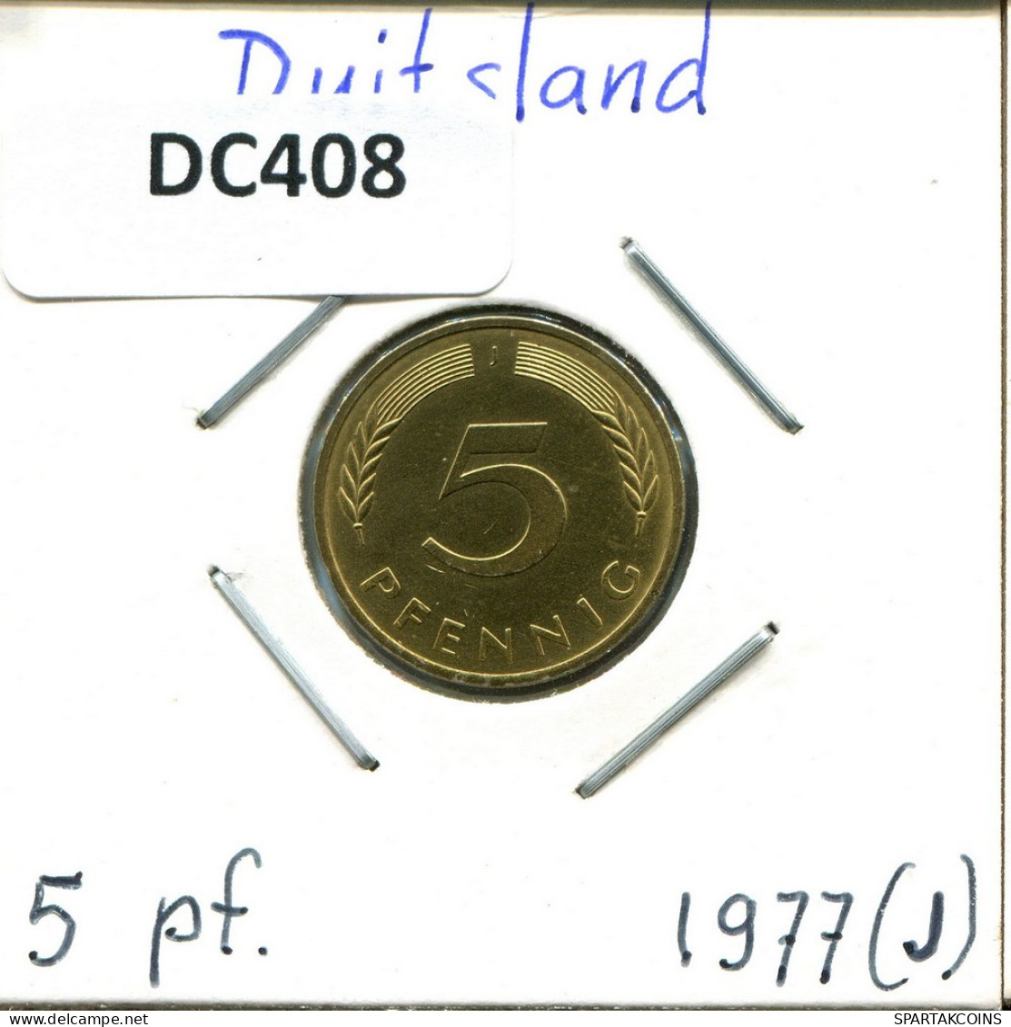5 PFENNIG 1977 J BRD ALEMANIA Moneda GERMANY #DC408.E - 5 Pfennig