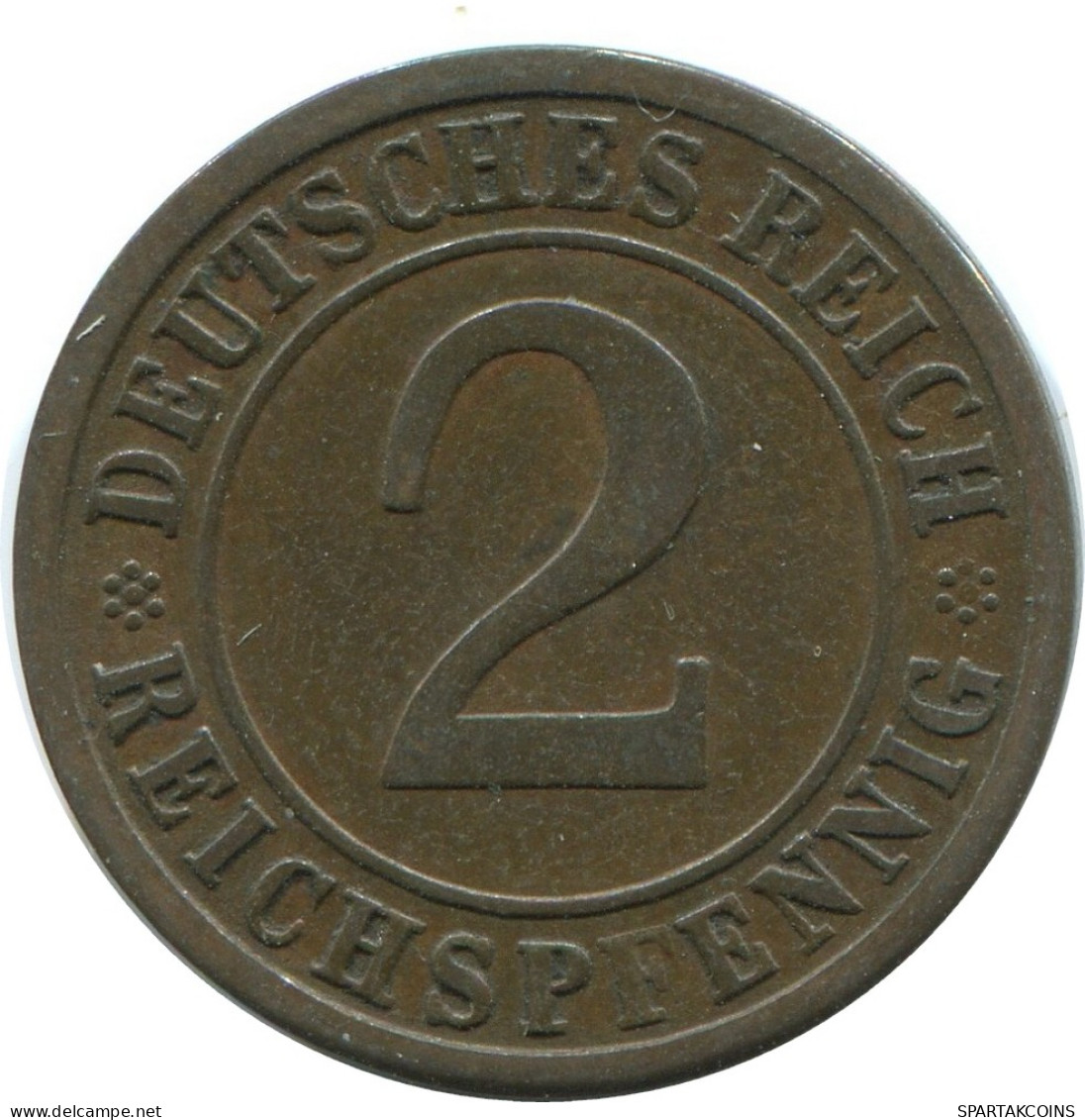 2 REICHSPFENNIG 1924 A DEUTSCHLAND Münze GERMANY #AE284.D - 2 Rentenpfennig & 2 Reichspfennig