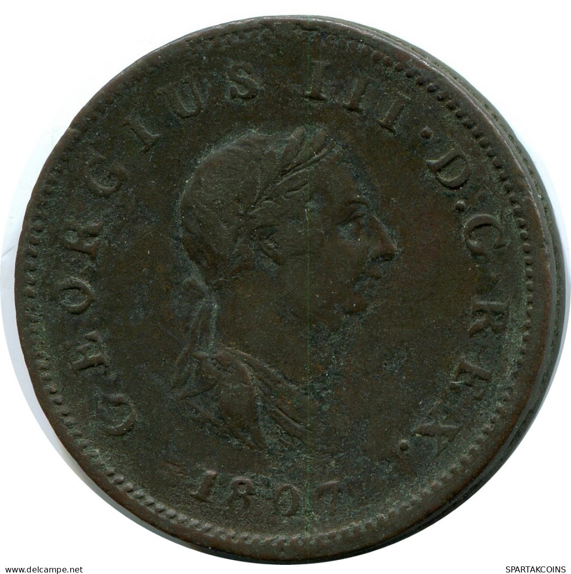 FARTHING 1807 UK GREAT BRITAIN Coin #AZ778.U - A. 1 Farthing