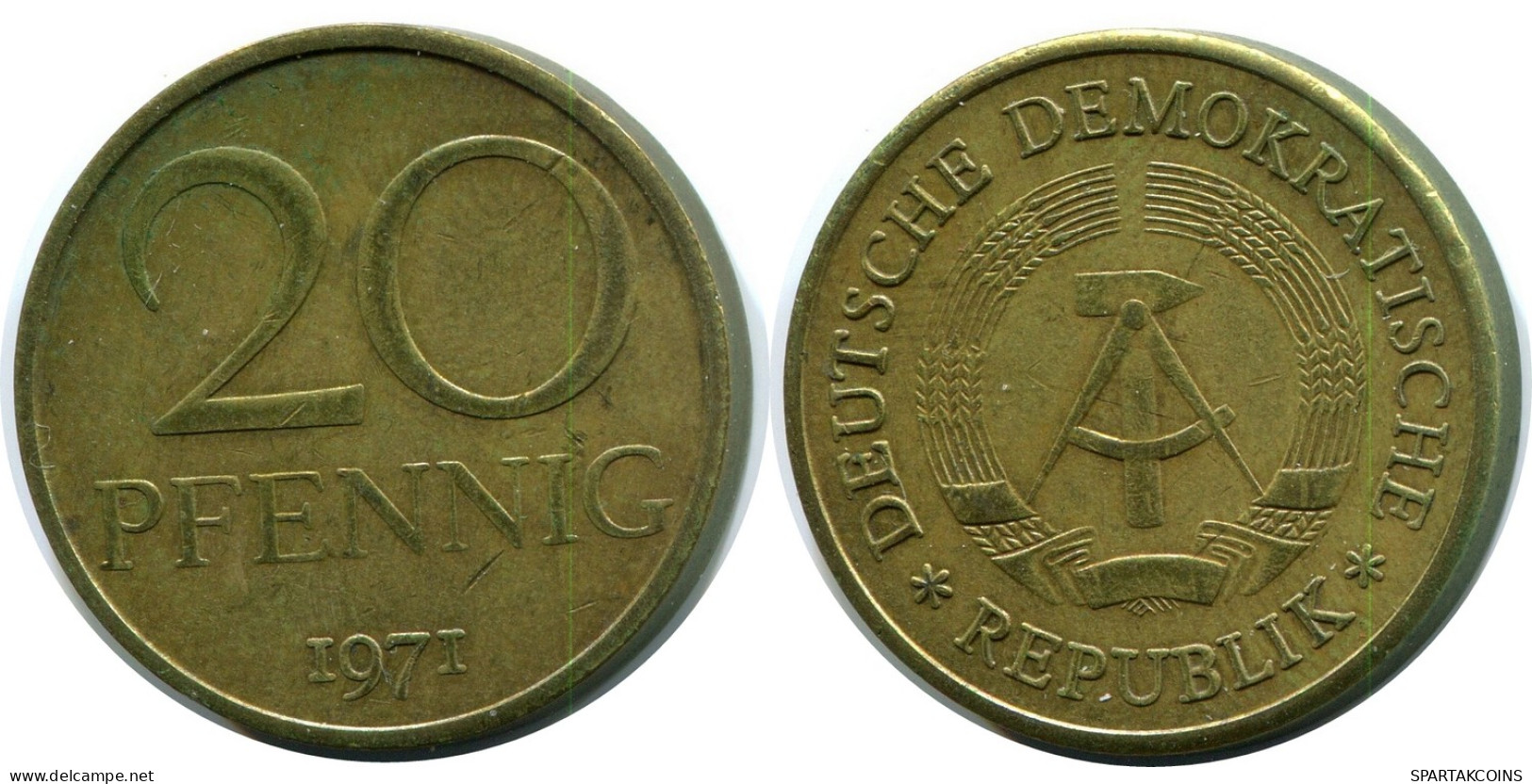 20 PFENNIG 1971 DDR EAST ALLEMAGNE Pièce GERMANY #DB103.F - 20 Pfennig