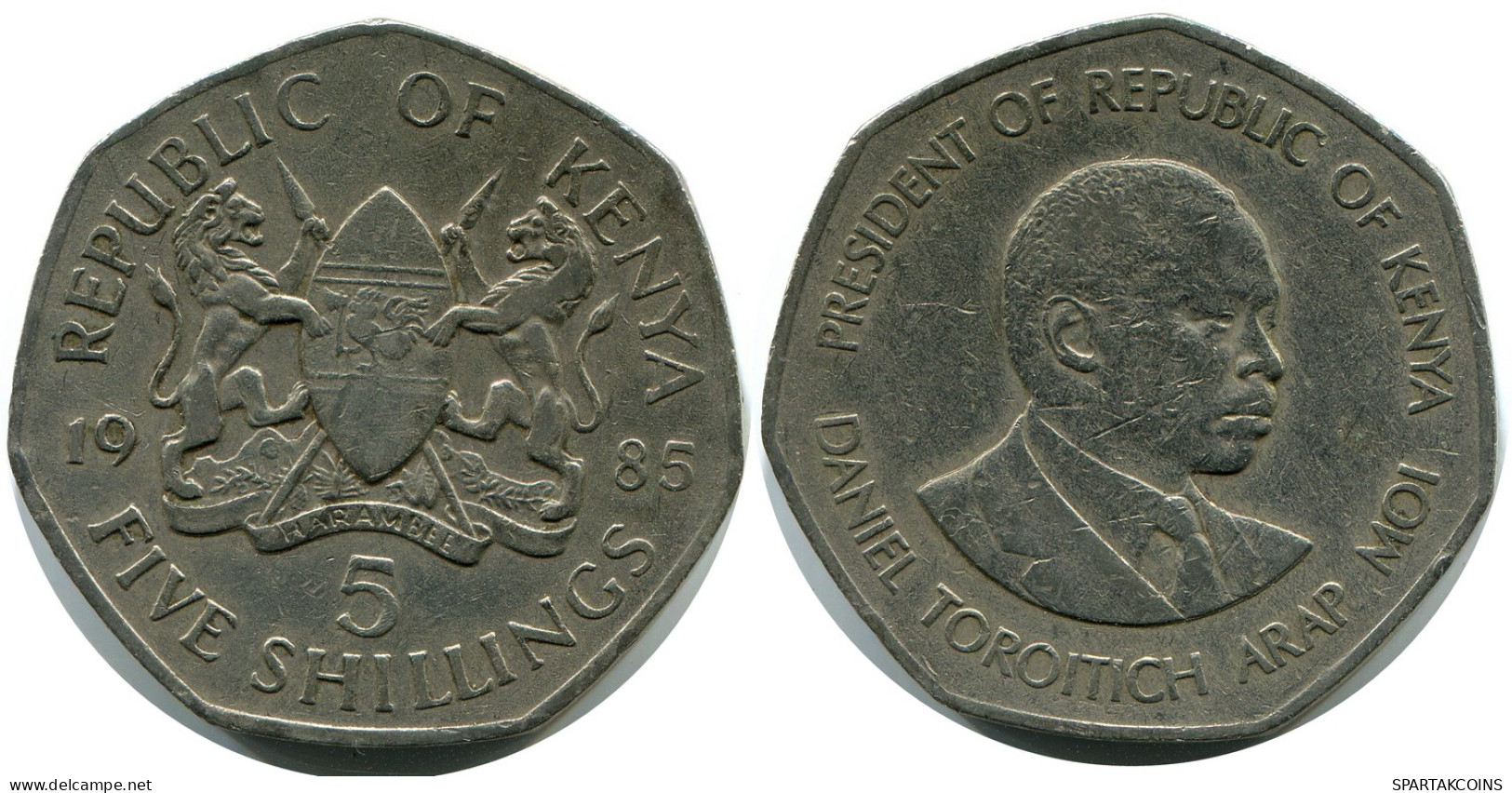 5 SHILLINGS 1985 KENYA Moneda #AZ204.E - Kenya