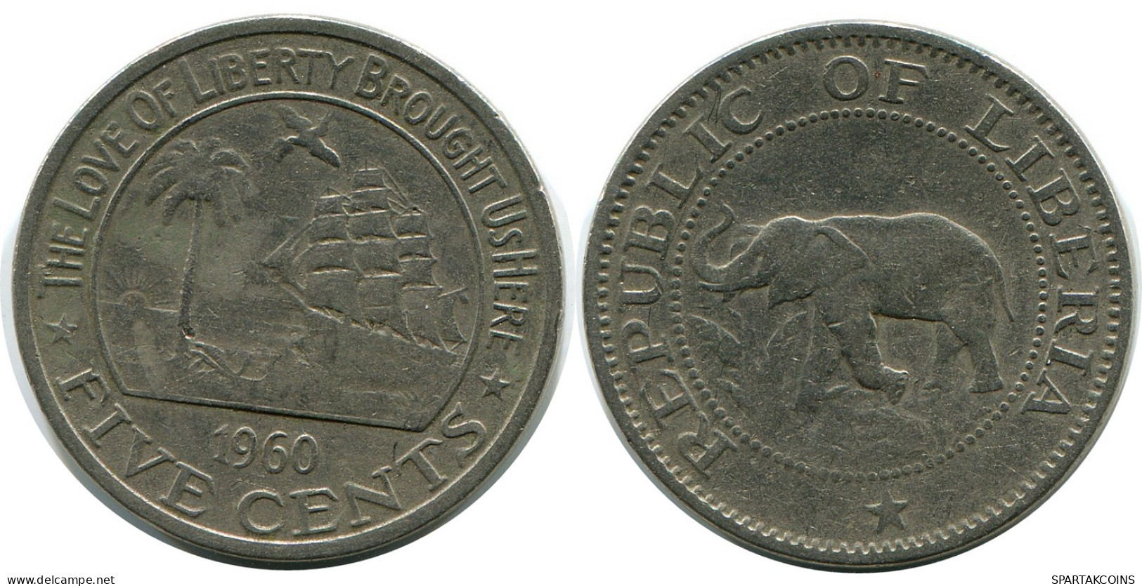 5 CENTS 1960 LIBERIA Moneda #AP916.E - Liberia