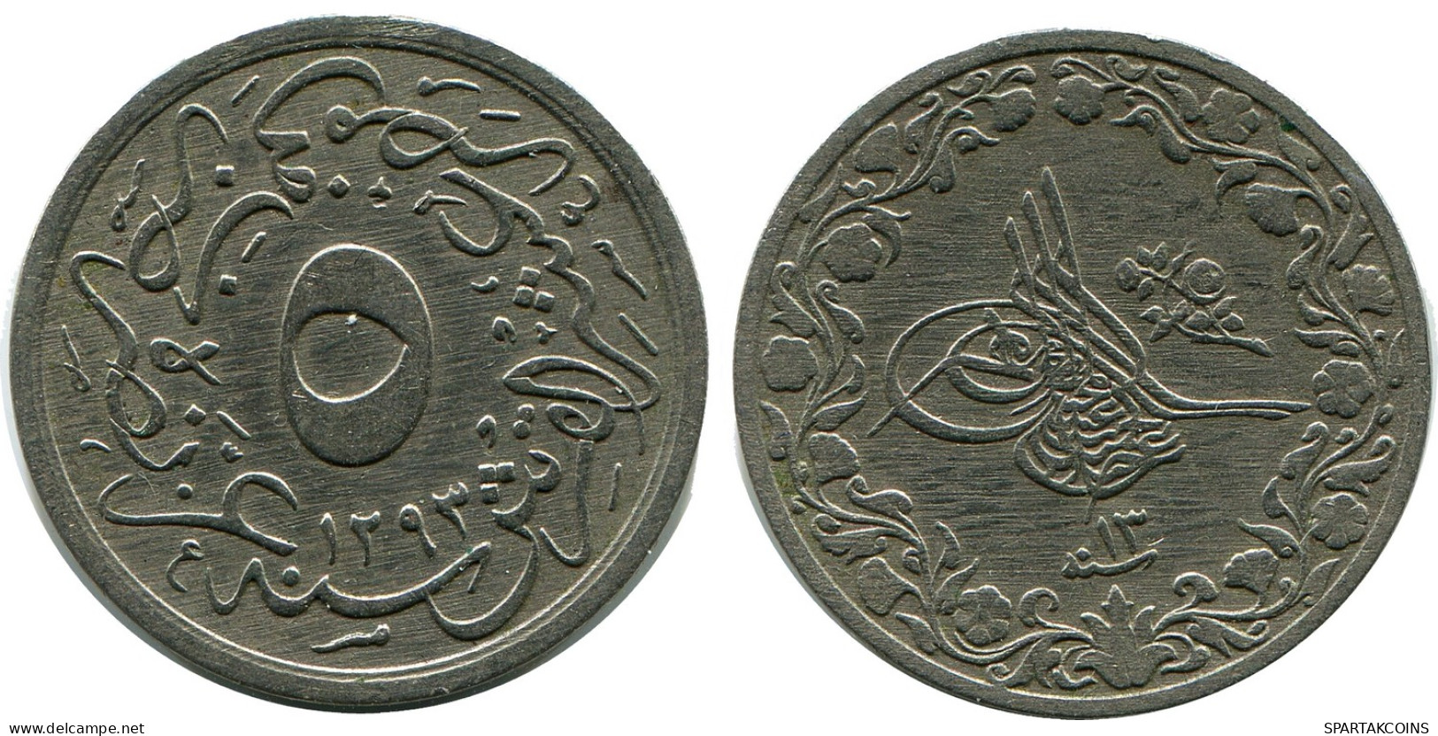 5/10 QIRSH 1887 ÄGYPTEN EGYPT Islamisch Münze #AH273.10.D - Egypt