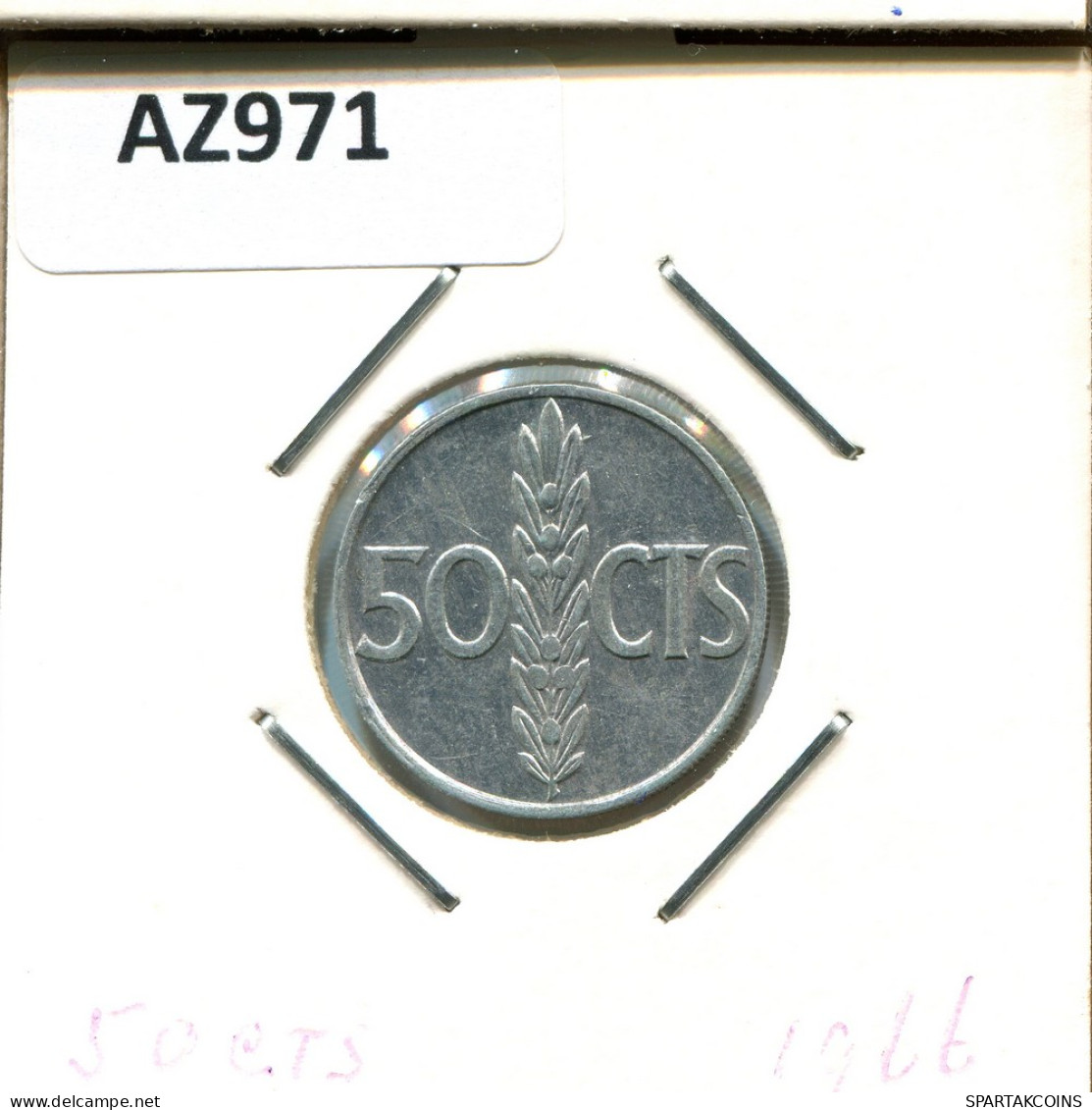50 CENTIMOS 1966 ESPAÑA Moneda SPAIN #AZ971.E - 50 Centesimi