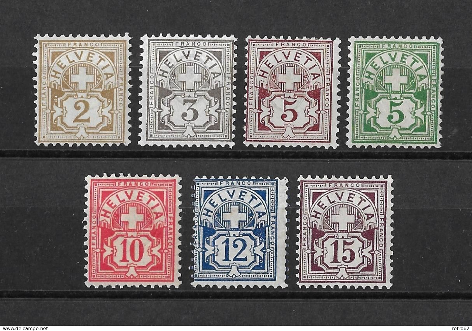 1894 - 1899 ZIFFERMUSTER  Faserpapier Form B     ►SBK-58B* Bis 65B* / CHF 180.-◄ - Unused Stamps