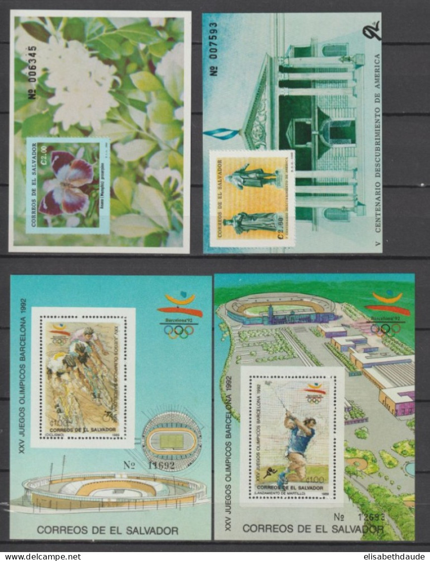 SALVADOR - 1946/1992 - PETIT LOT DE BLOCS ** MNH - COTE YVERT = 62 EUR. - 2 PAGES - Salvador